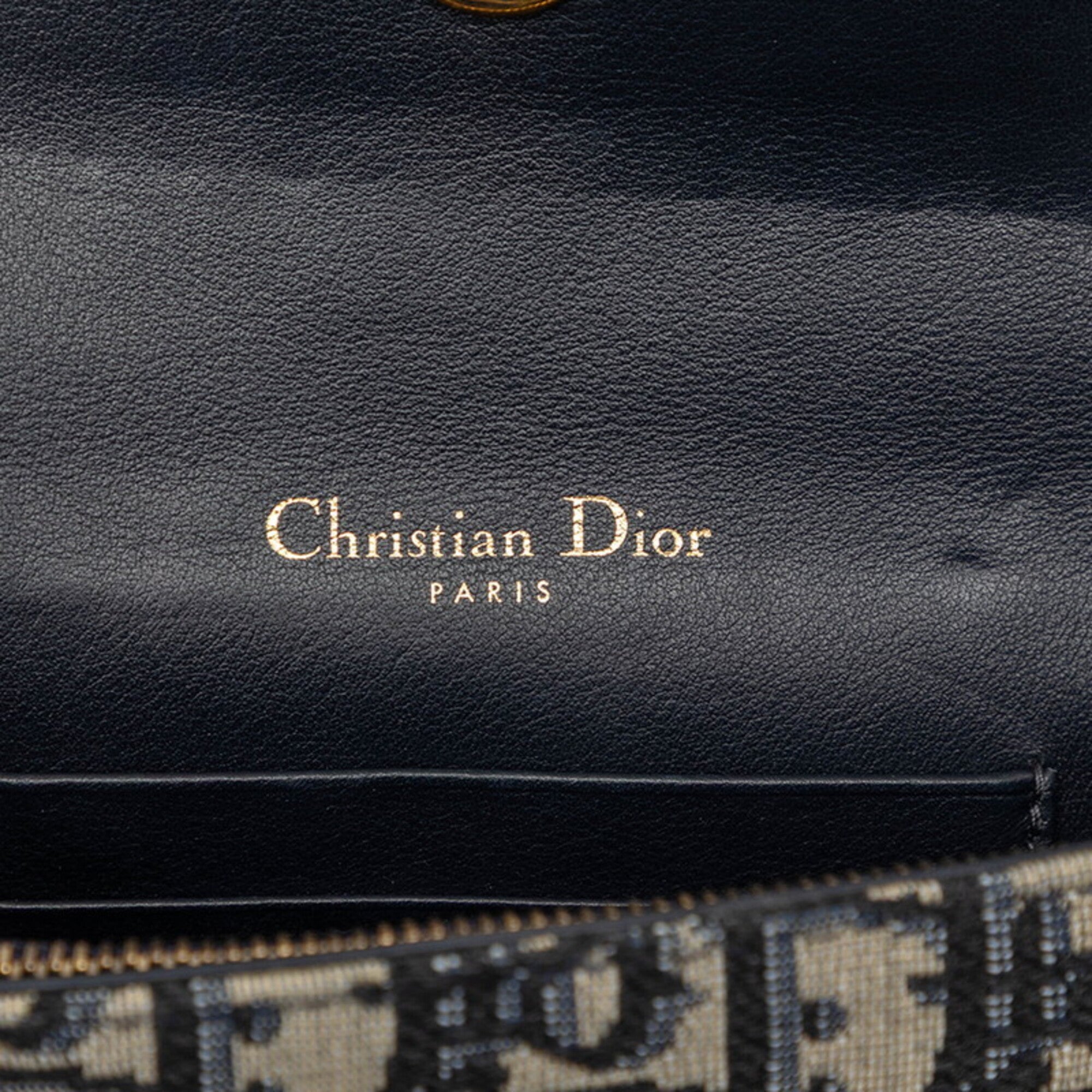 Christian Dior Trotter Beige Navy Canvas Leather Fanny Pack (Pre-Owned)