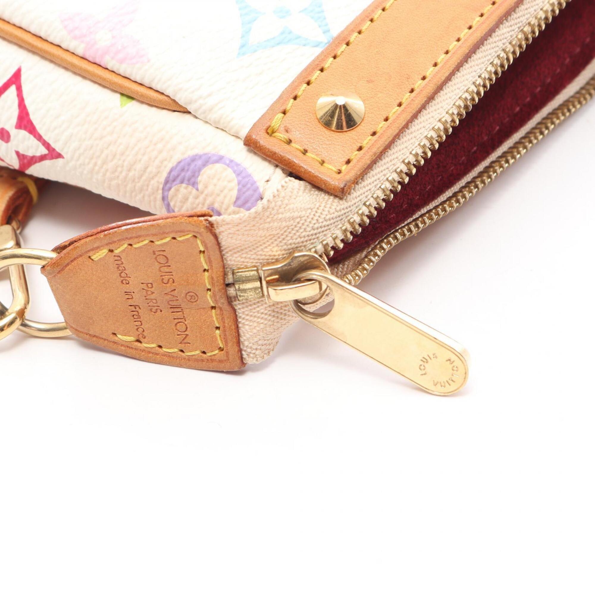 Louis Vuitton Blanc White Coated Canvas Monogram Multicolore Leather Handbag (Pre-Owned)