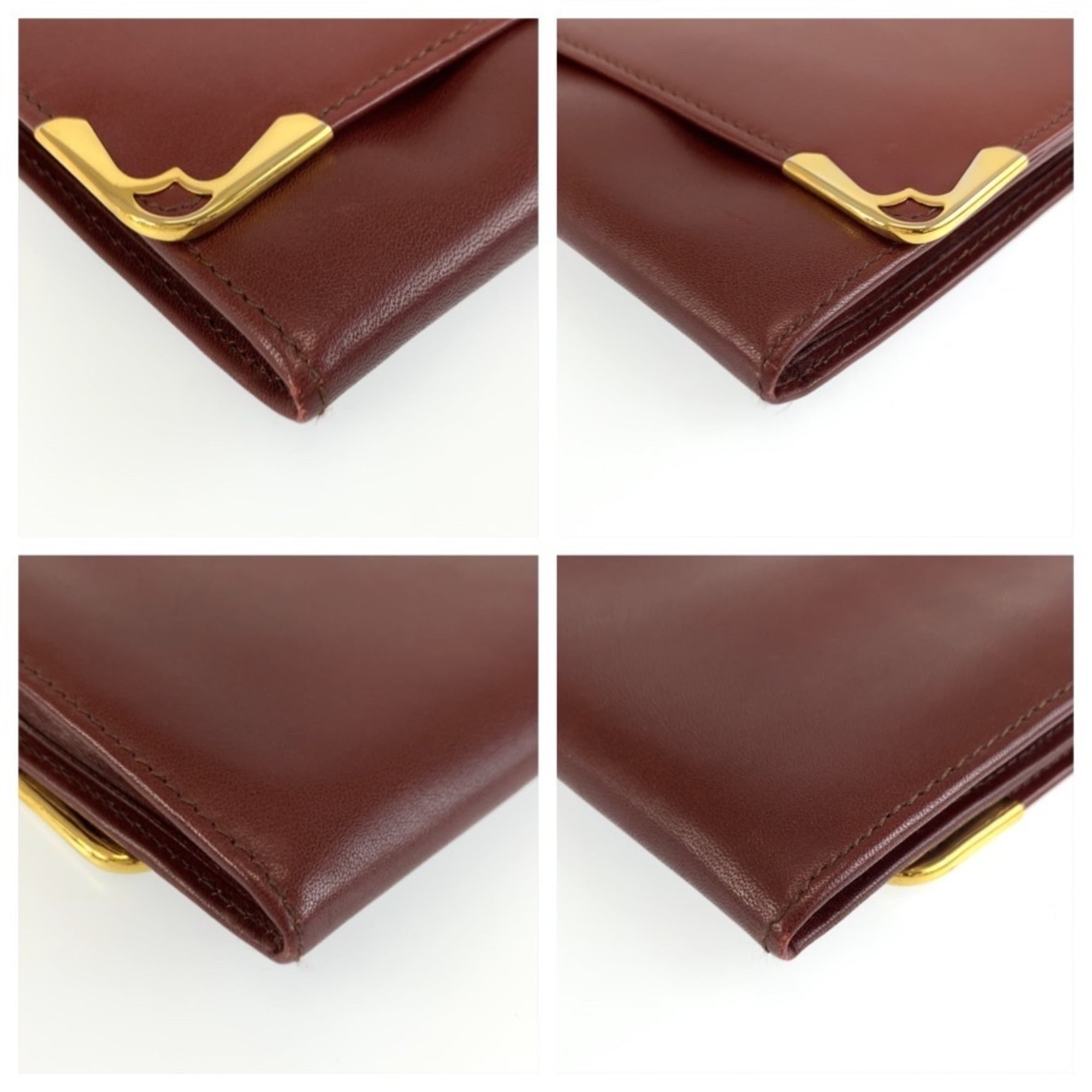Cartier Wine Red Leather Clutch Bag (Pre-Owned)