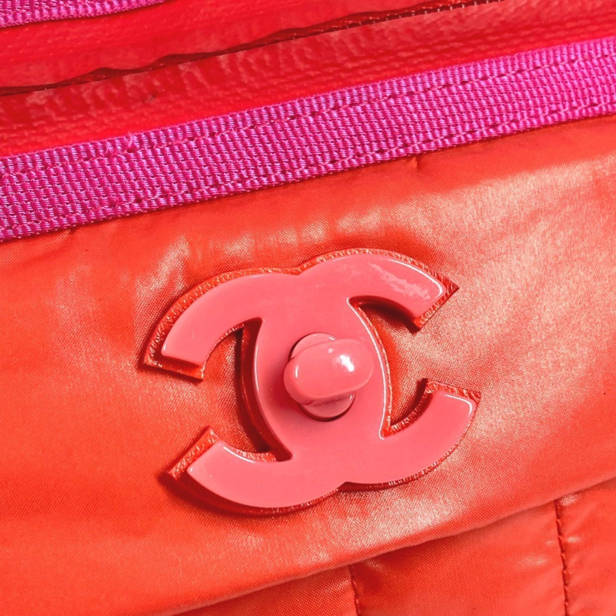 Chanel Pink Red Color Nylon (Pre-Owned)
