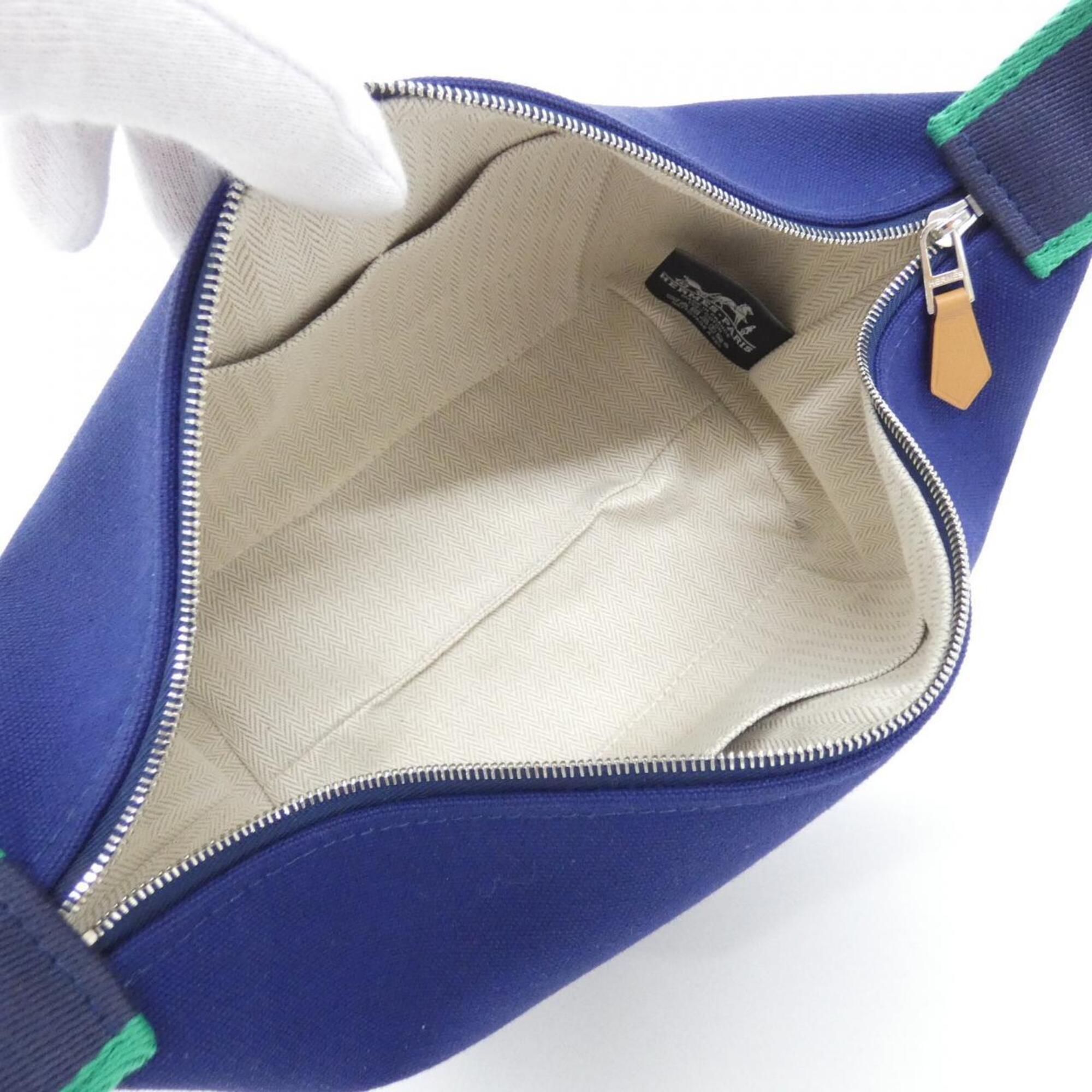 Hermes Blue Marine Blue Canvas Handbag Pouch (Pre-Owned)