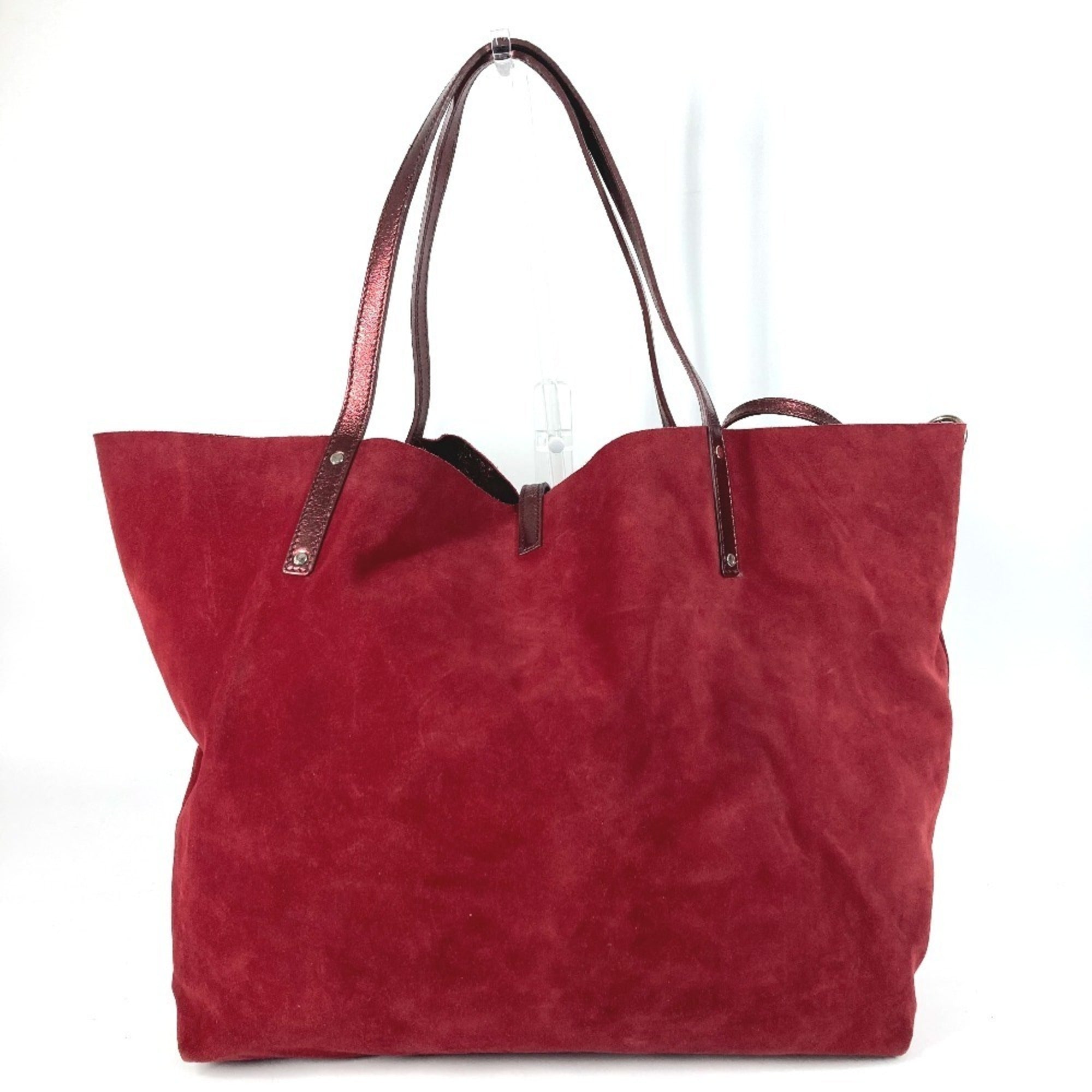Tiffany Red Color Suede Leather Shoulder Bag Tote Bag (Pre-Owned)
