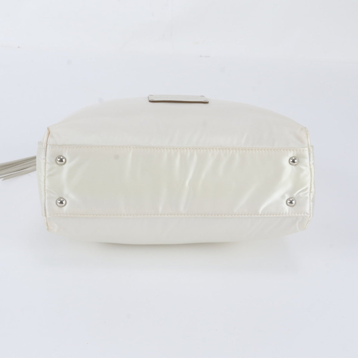 Salvatore Ferragamo Ivory Leather Nylon Handbag Shoulder Bag Tote Bag (Pre-Owned)