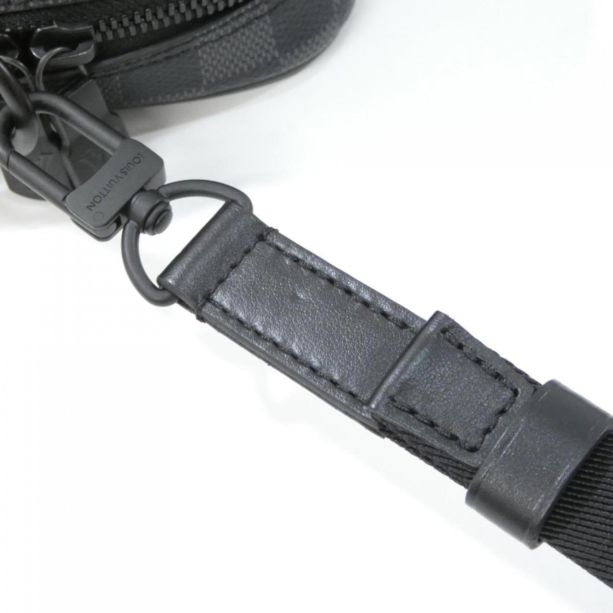 Louis Vuitton Black Graphite Gray Coated Canvas Handbag (Pre-Owned)