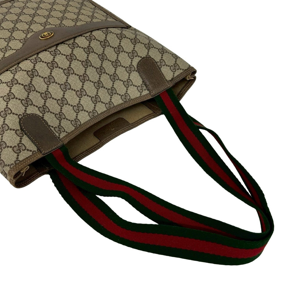 Gucci Brown Pvc Leather Handbag Tote Bag (Pre-Owned)