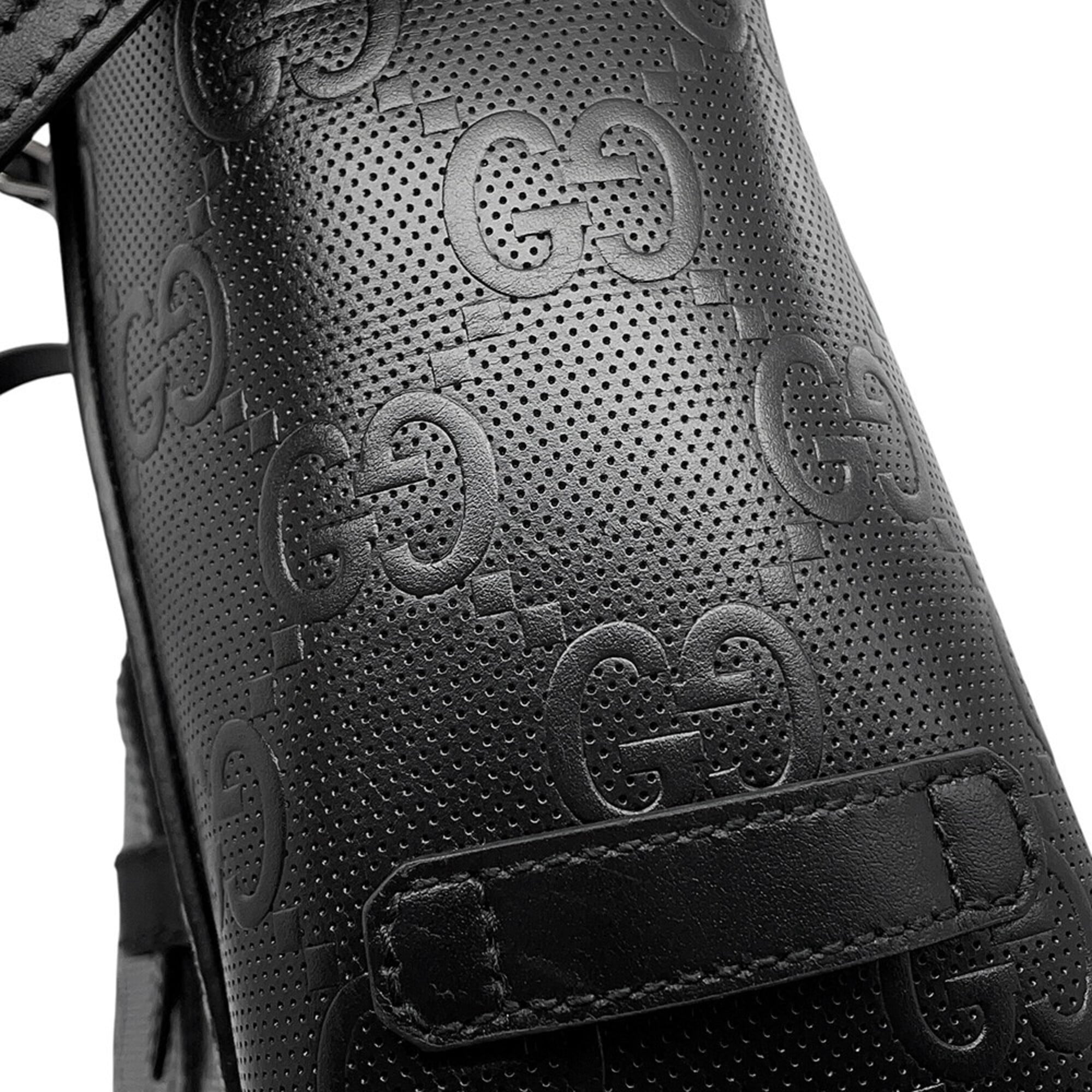 Gucci Black Leather Handbag Tote Bag (Pre-Owned)