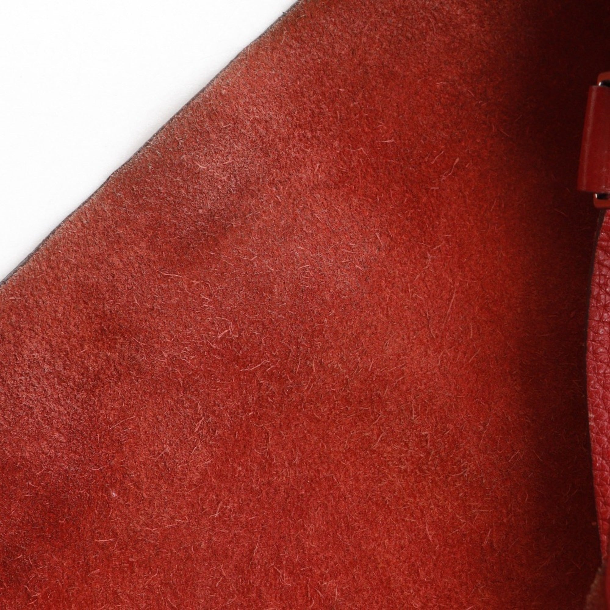 Hermes Red Color Taurillon Clemence Leather Handbag (Pre-Owned)