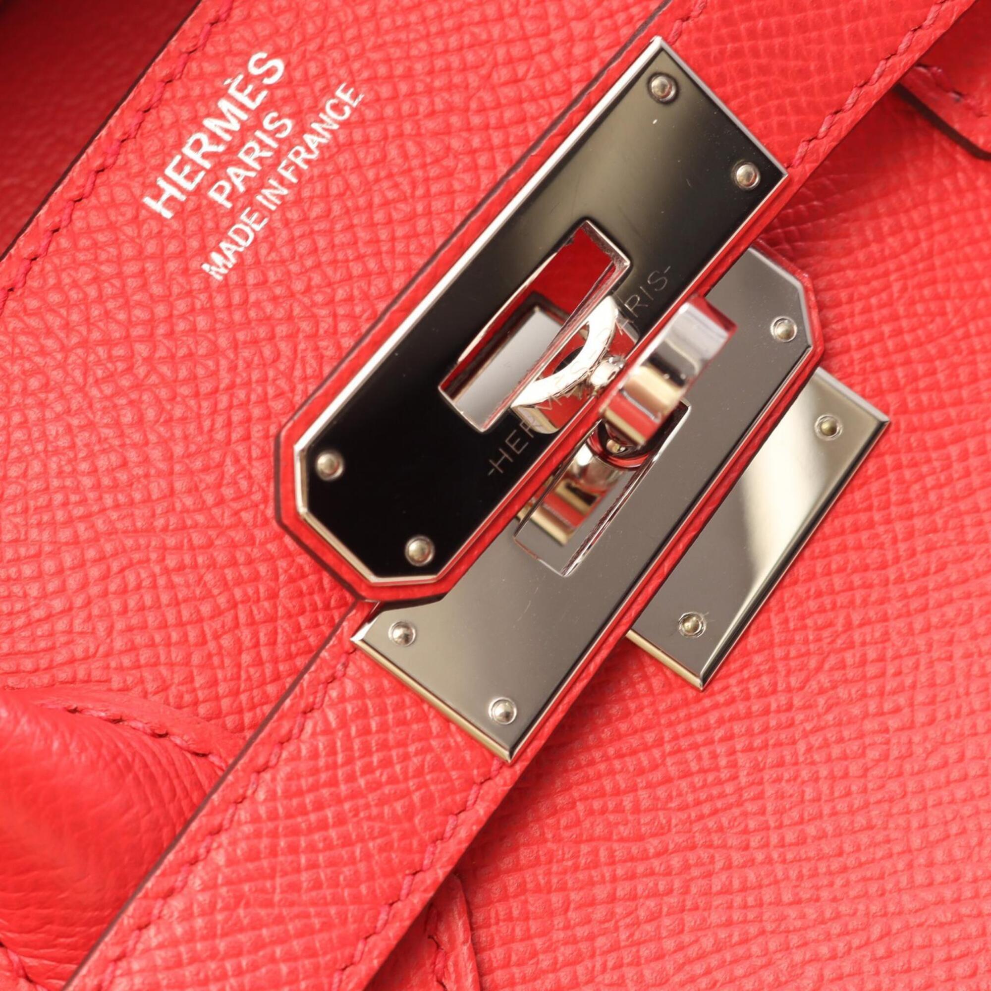 Hermes Bougainvillier Red Color Epsom Leather Handbag (Pre-Owned)