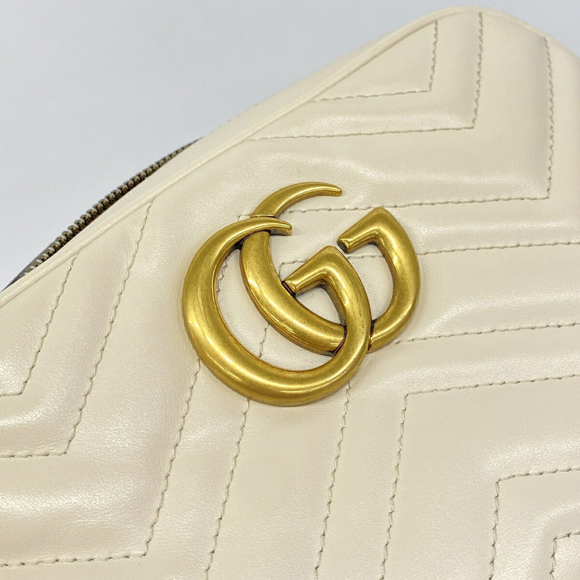 Gucci Ivory Leather Shoulder Bag (Pre-Owned)