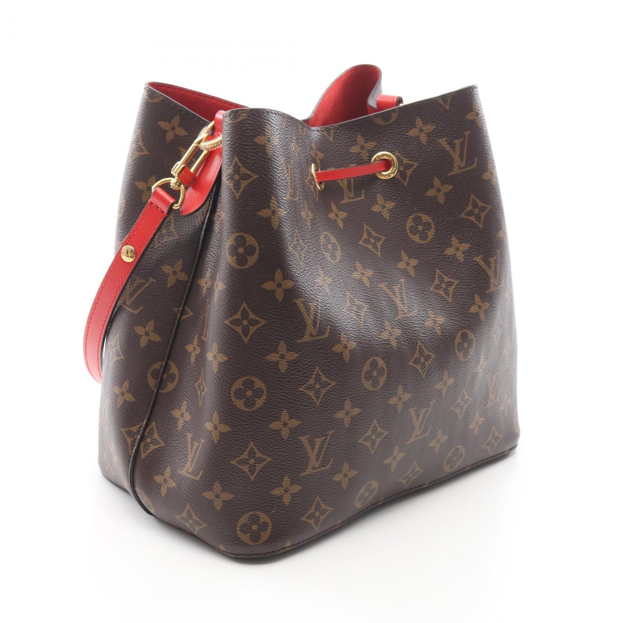 Louis Vuitton Monogram Brown Coquelicots Red Color Coated Canvas Handbag Shoulder Bag (Pre-Owned)