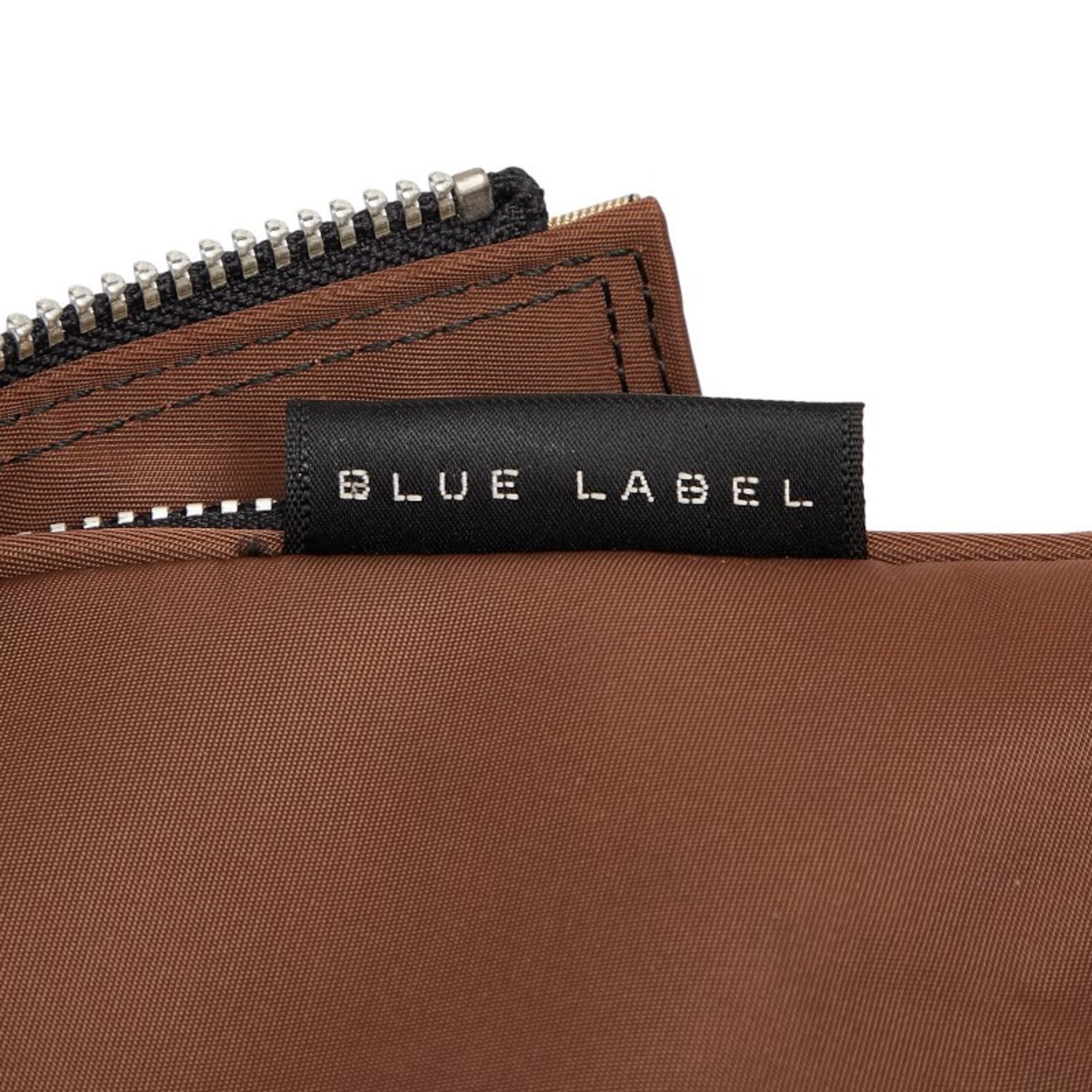 Burberry Beige Brown Nylon Leather Handbag (Pre-Owned)