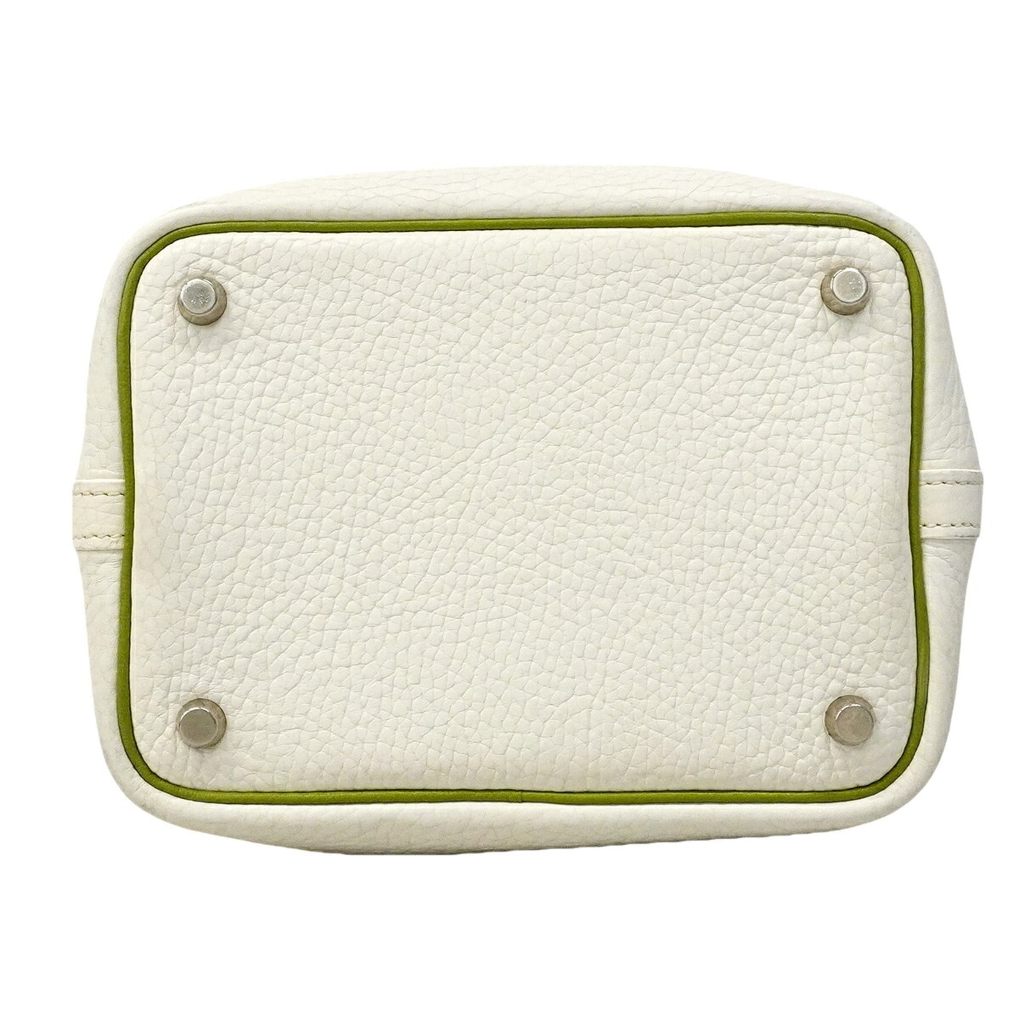 Hermes Anis Green White Taurillon Clemence Leather Handbag (Pre-Owned)