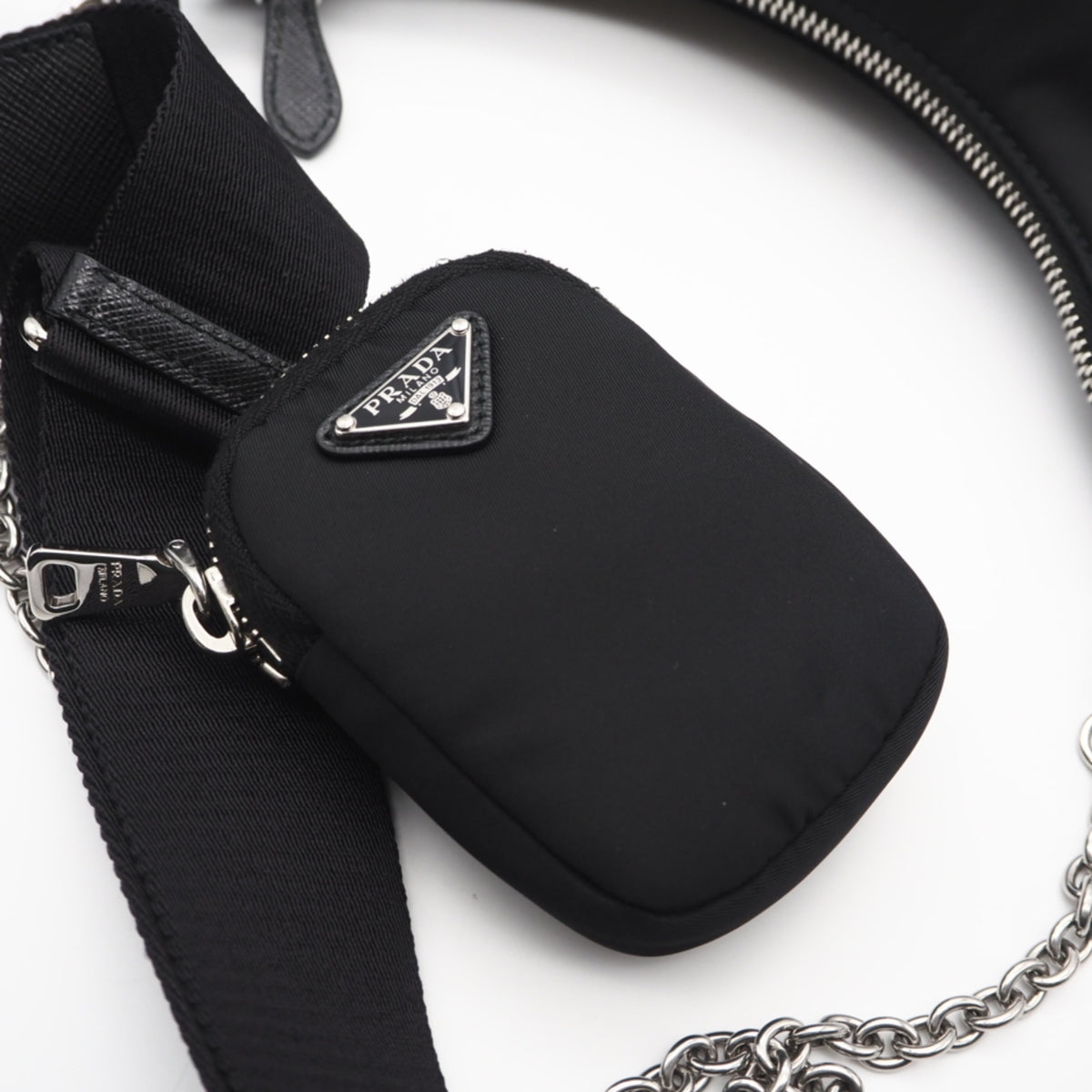 Prada Black Nylon Leather Shoulder Bag (Pre-Owned)