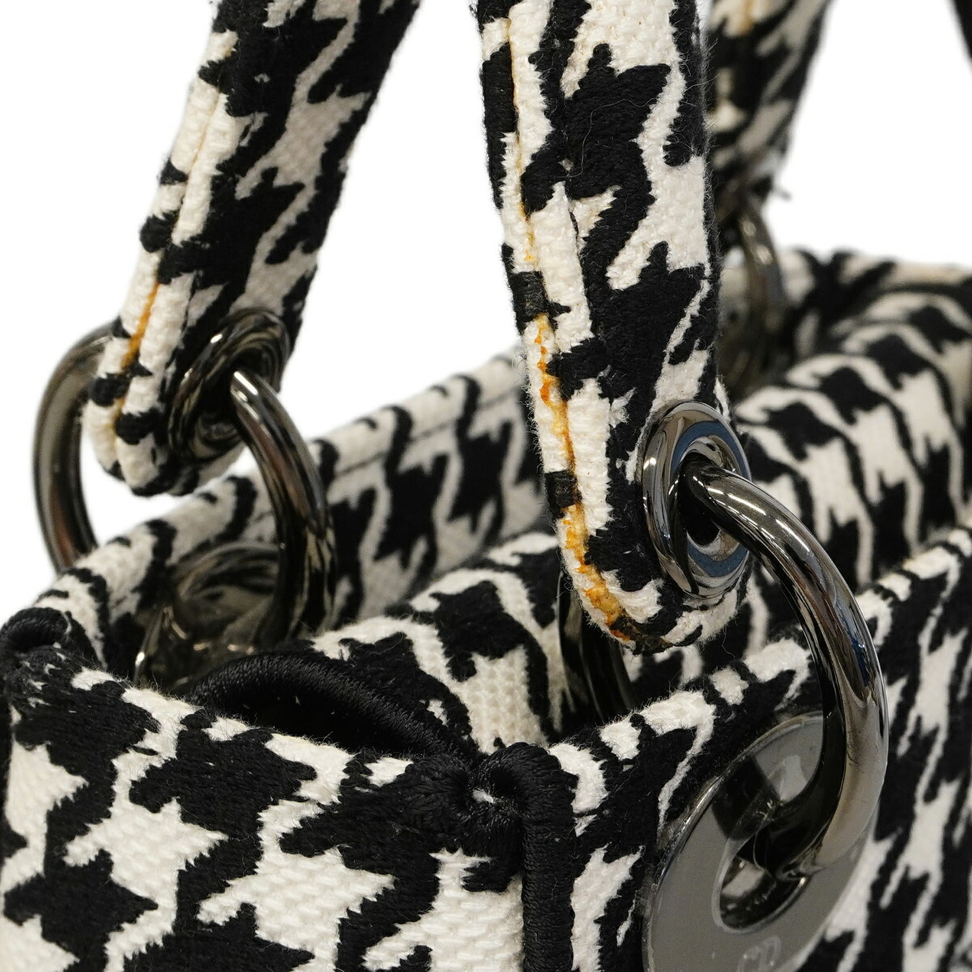 Christian Dior Black White Canvas Handbag (Pre-Owned)