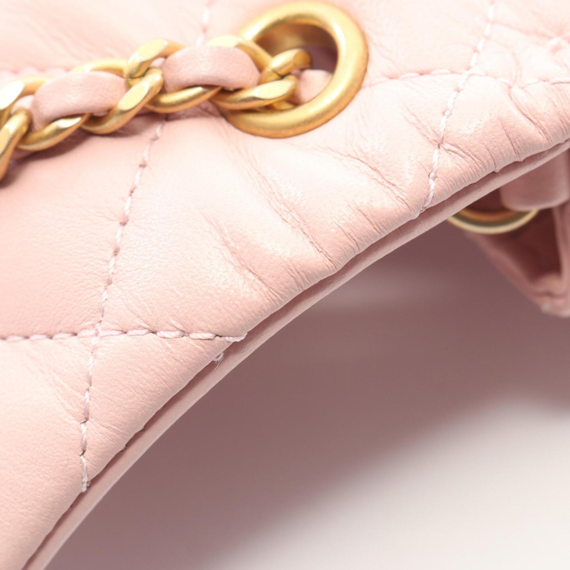 Chanel Pink Leather Handbag Shoulder Bag (Pre-Owned)