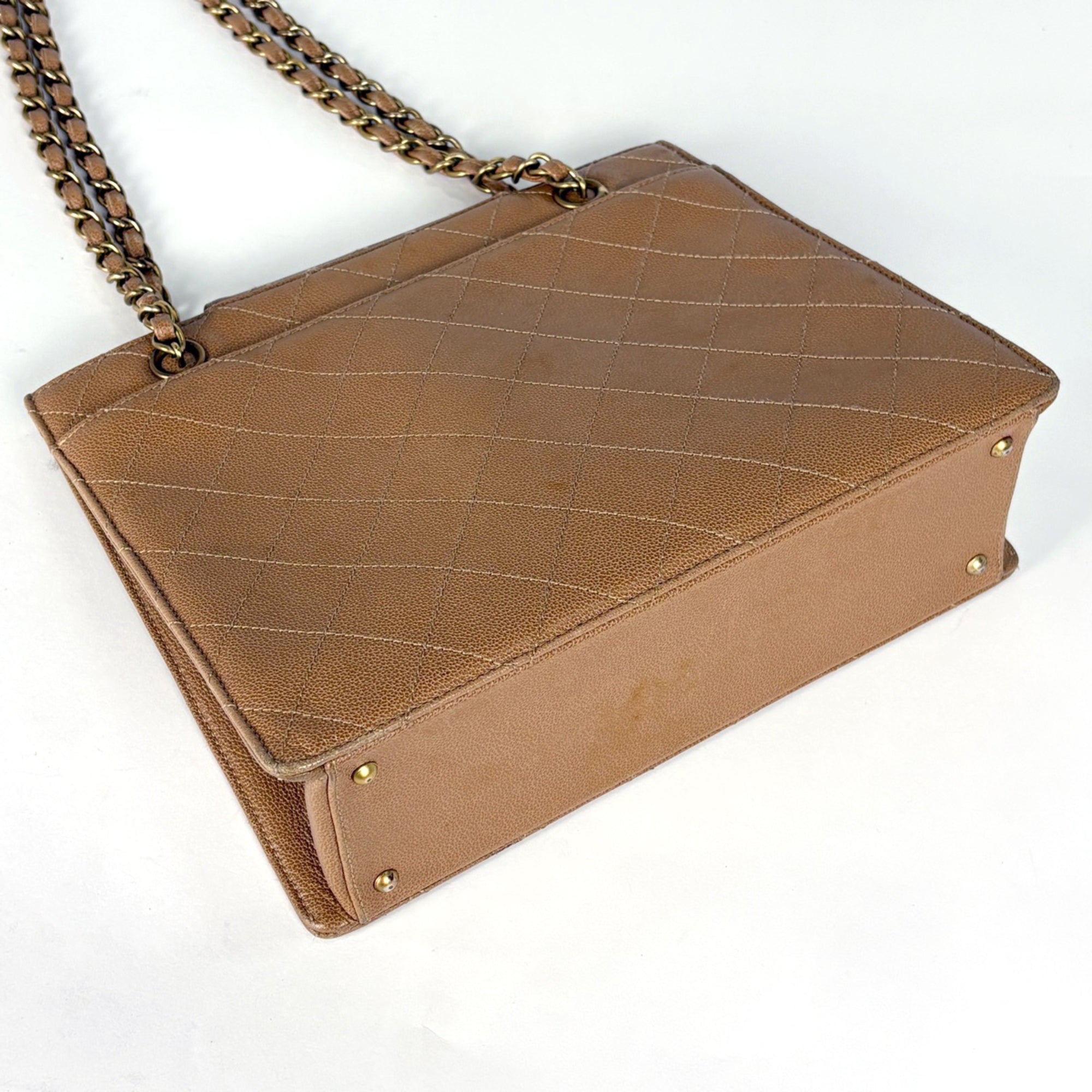 Chanel Camel Grained Calfskin Tote Bag (Pre-Owned)