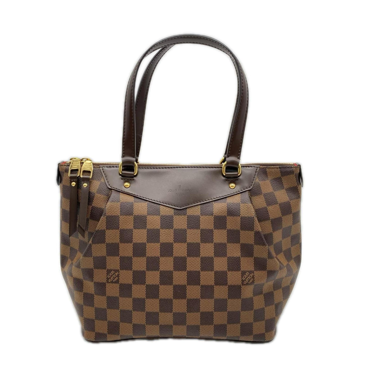 Louis Vuitton Damier Beige Brown Coated Canvas Leather Handbag (Pre-Owned)