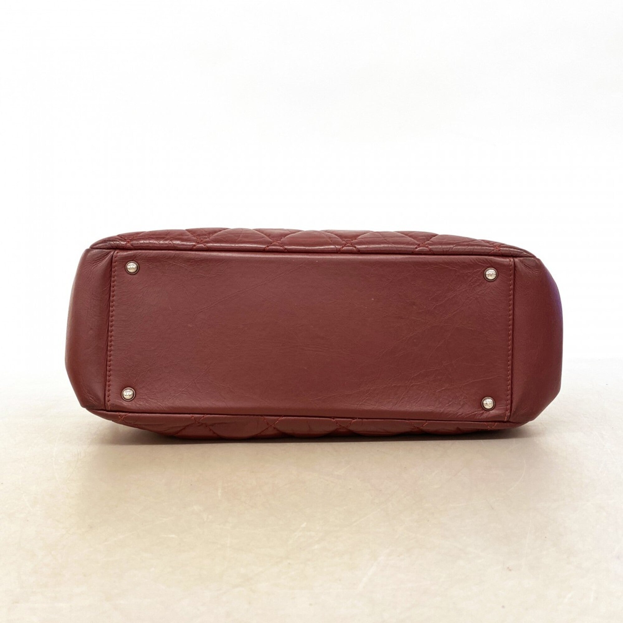 Chanel Bordeaux Leather Tote Bag (Pre-Owned)