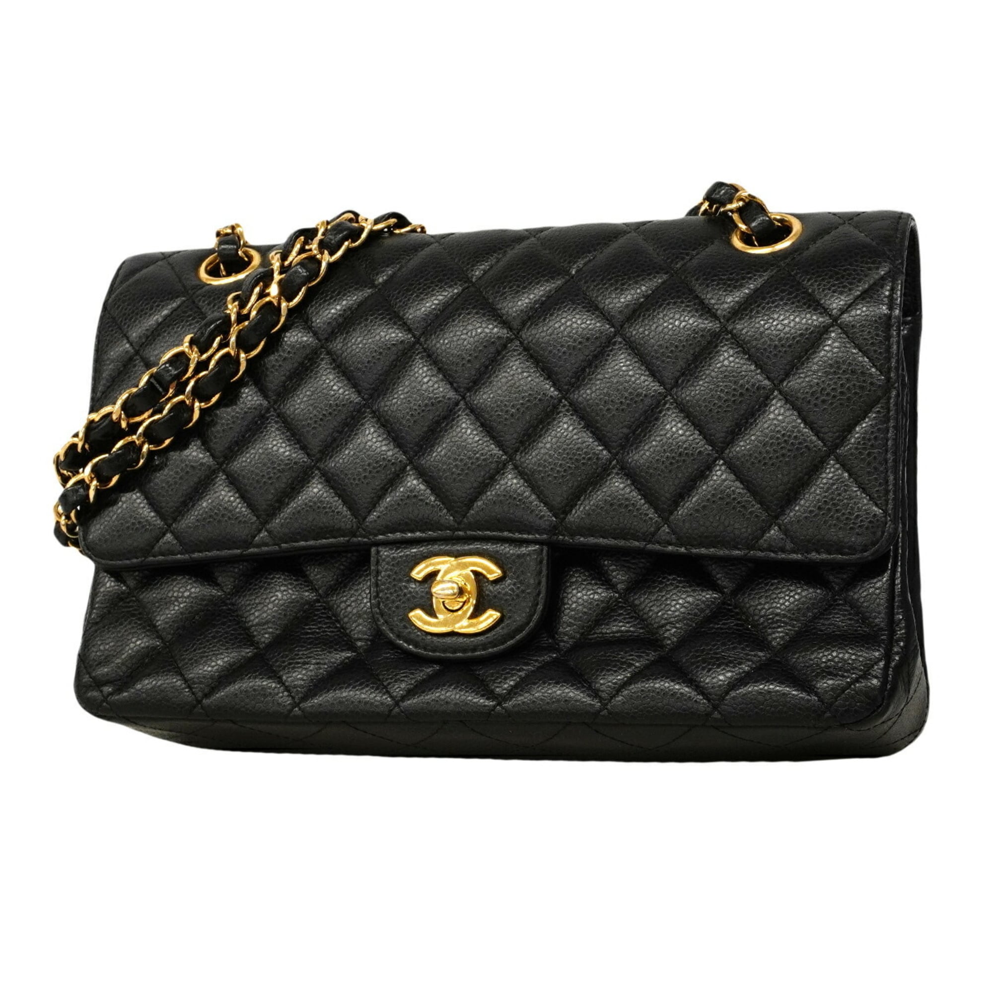 Chanel Black Grained Calfskin Shoulder Bag (Pre-Owned)