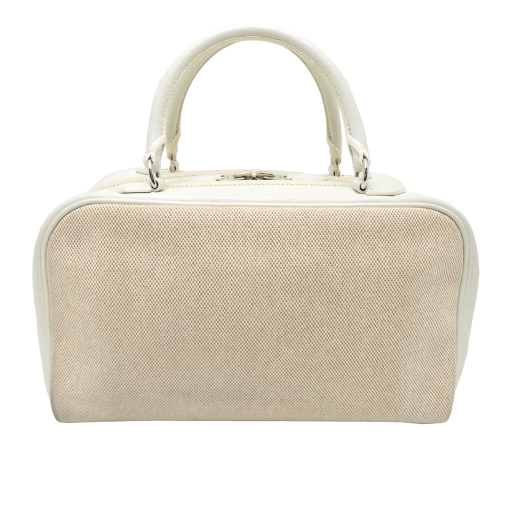 Hermes White Swift Leather Boston Bag (Pre-Owned)