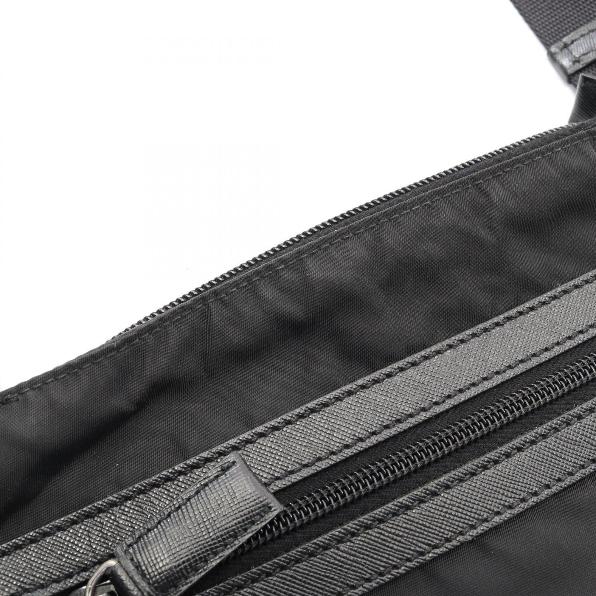 Prada Black Nylon Saffiano Handbag Shoulder Bag (Pre-Owned)