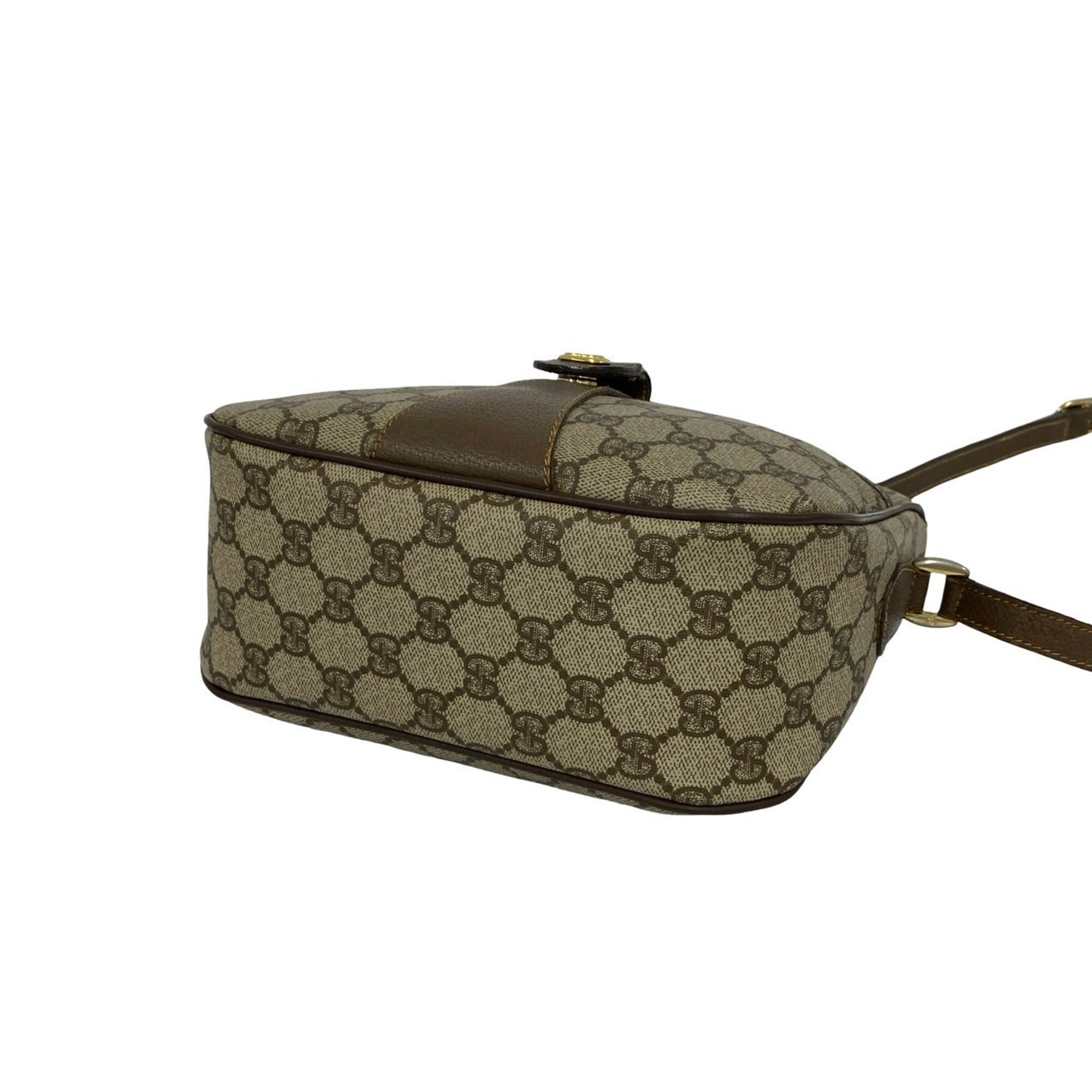 Gucci Brown Green Red Color Leather Pvc Pochette Shoulder Bag (Pre-Owned)