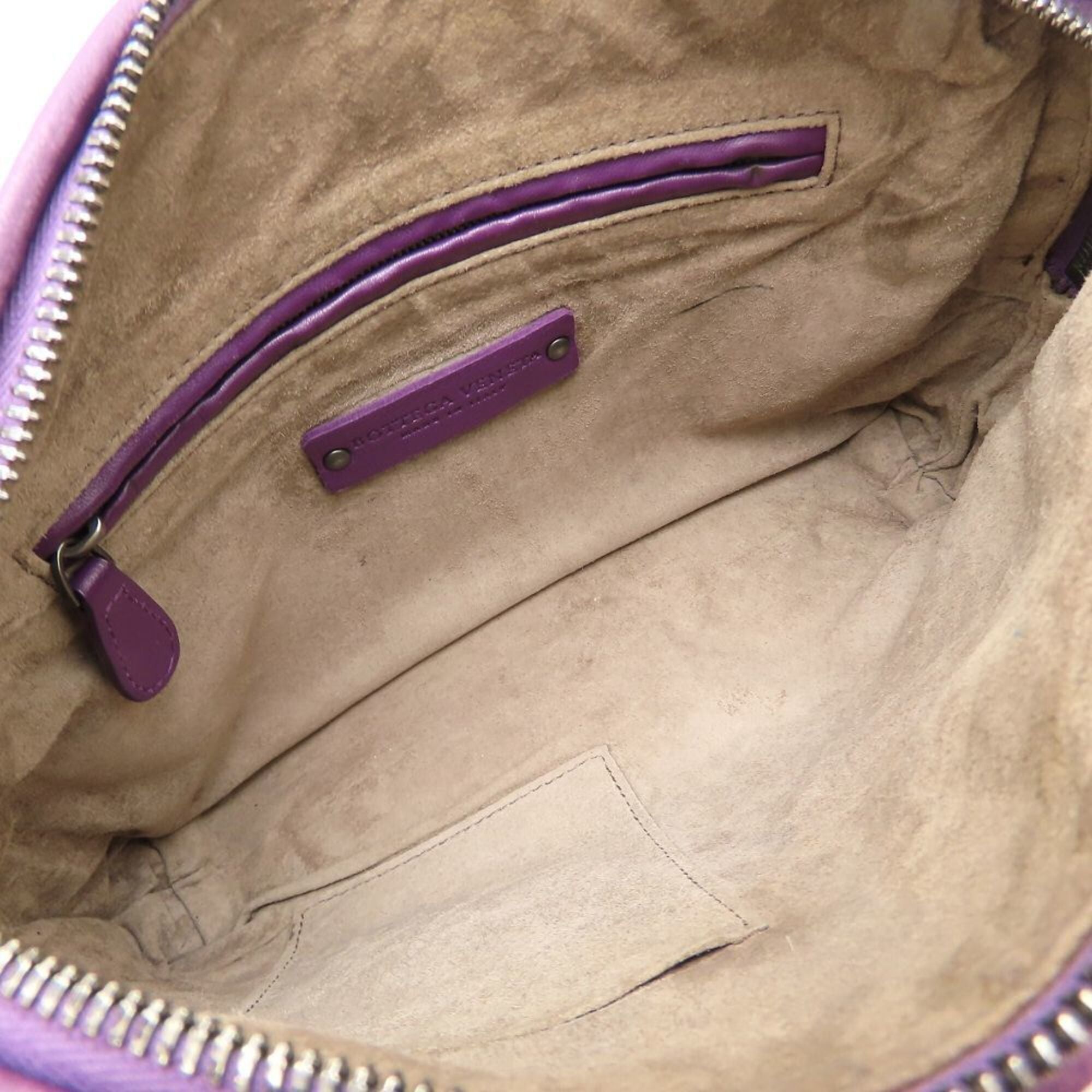 Bottega Veneta Purple Leather Shoulder Bag (Pre-Owned)
