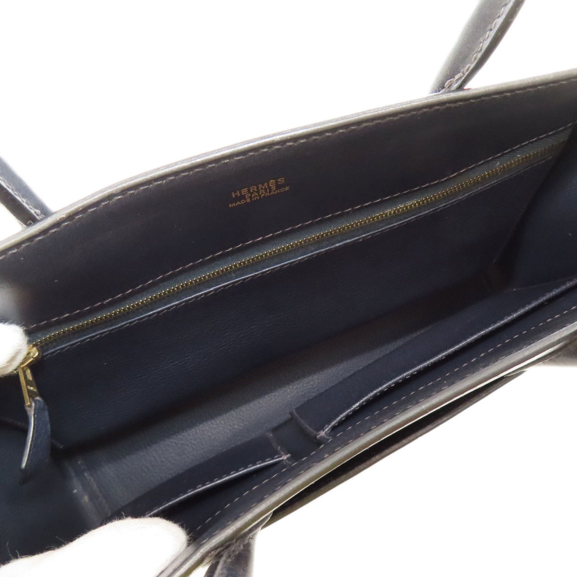 Hermes Black Box Calf Leather Handbag (Pre-Owned)