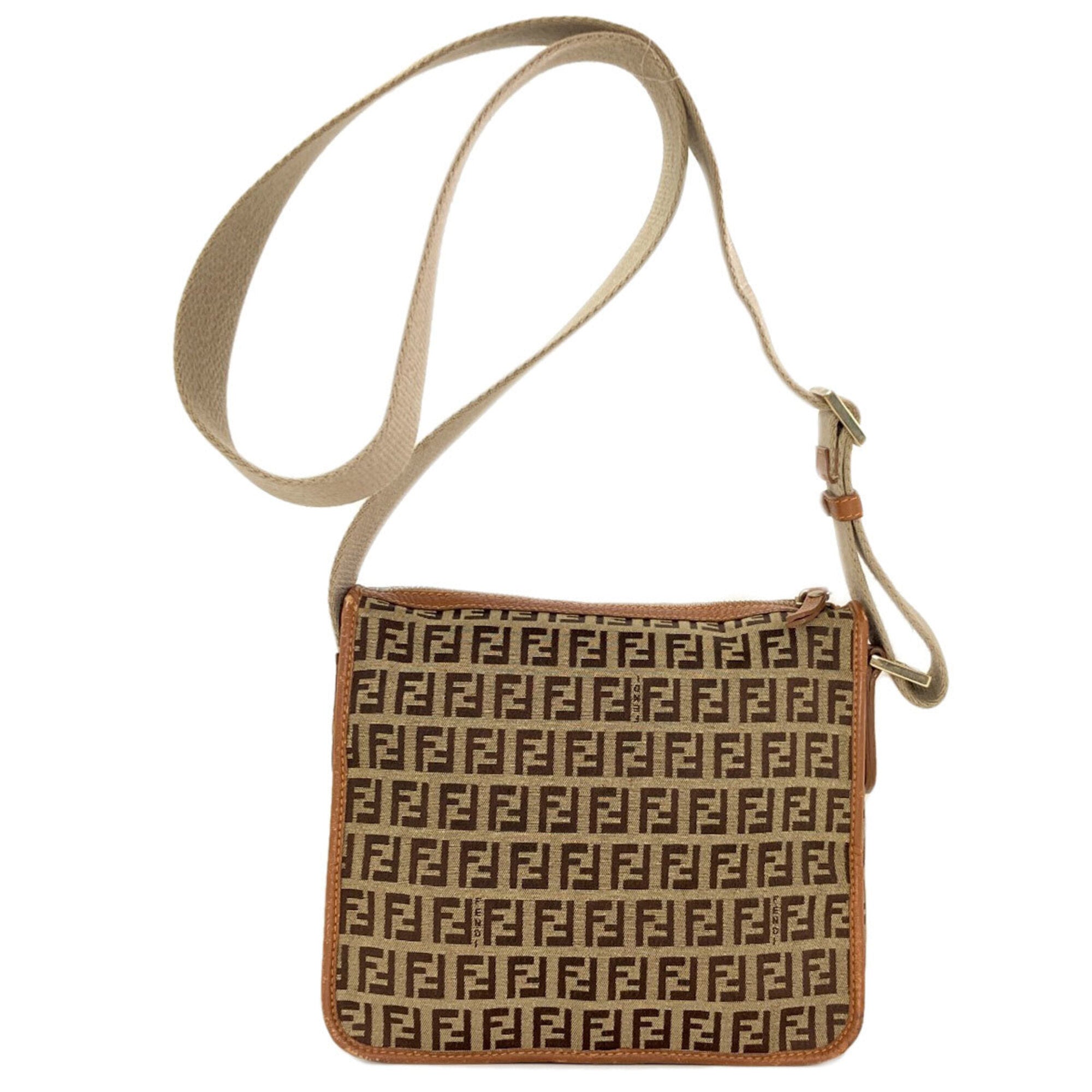 Fendi Brown Canvas Shoulder Bag (Pre-Owned)
