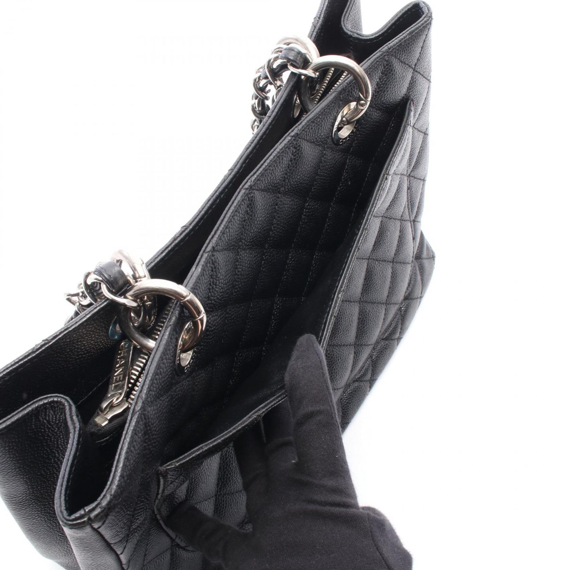 Chanel Black Grained Calfskin Handbag Tote Bag (Pre-Owned)