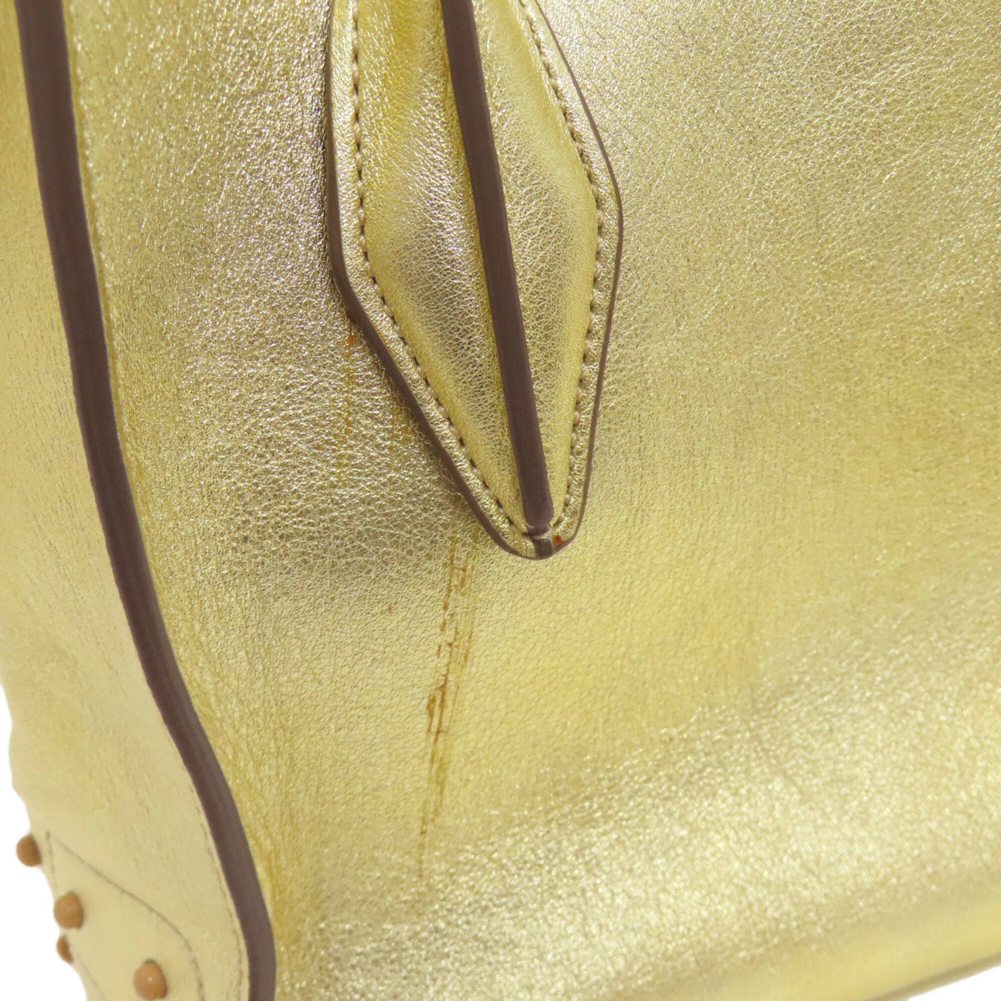 Tod's Gold Leather Handbag (Pre-Owned)