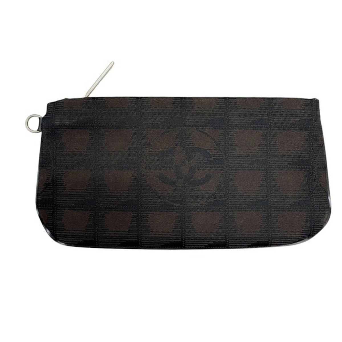 Chanel New Travel Line Brown Nylon Leather Pouch (Pre-Owned)
