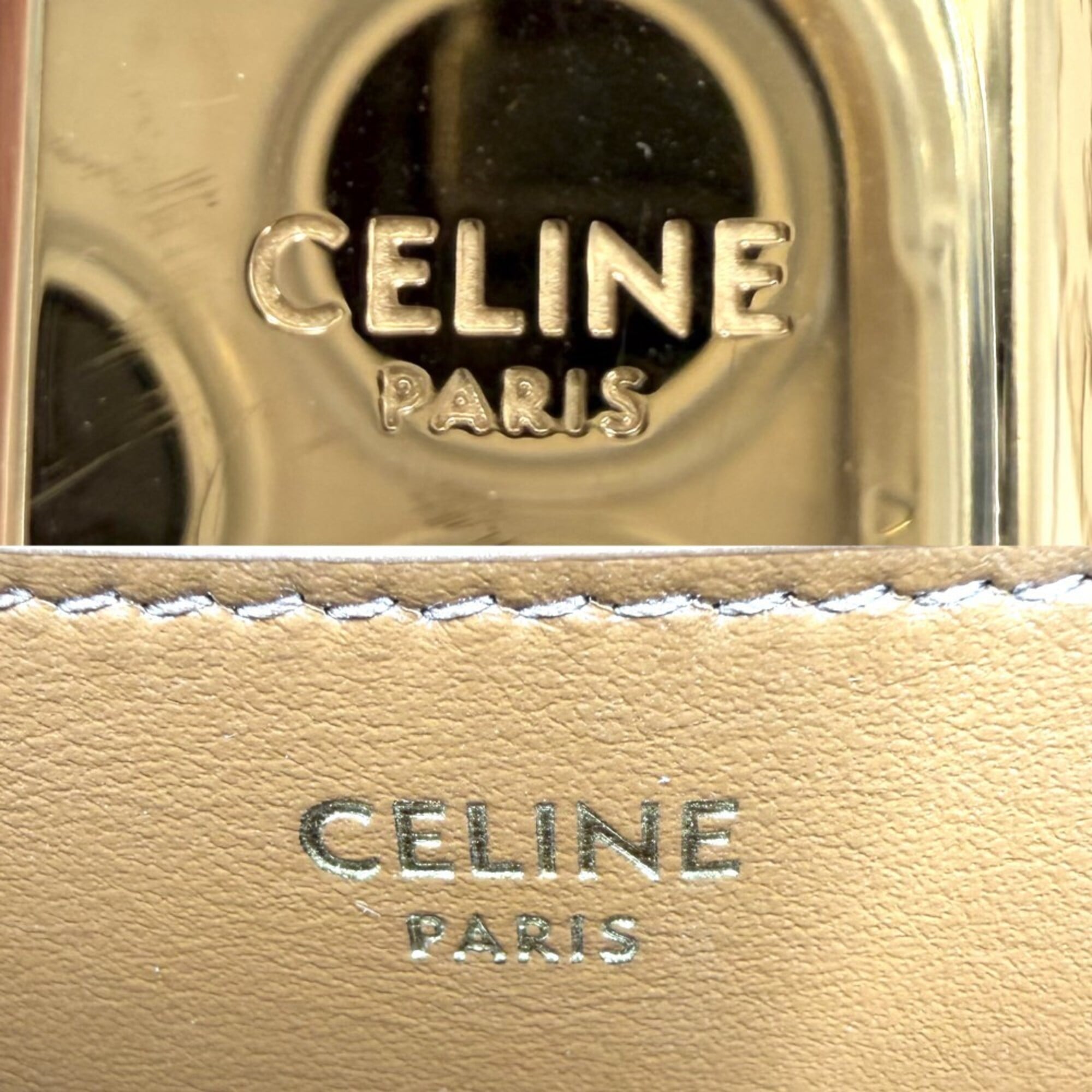Celine Brown White Coated Canvas Shoulder Bag (Pre-Owned)