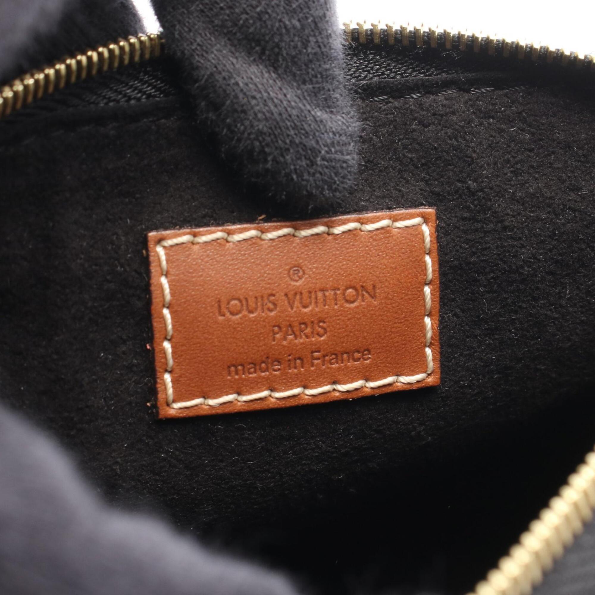 Louis Vuitton Black Brown Noir Coated Canvas Leather Handbag Shoulder Bag (Pre-Owned)