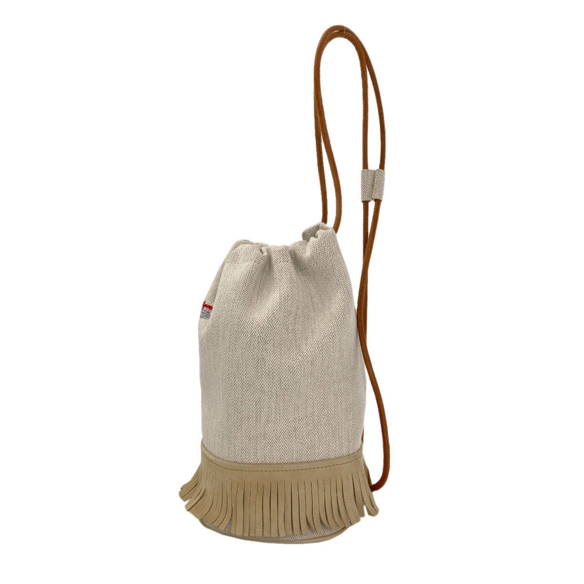 Hermes Beige Canvas Shoulder Bag (Pre-Owned)