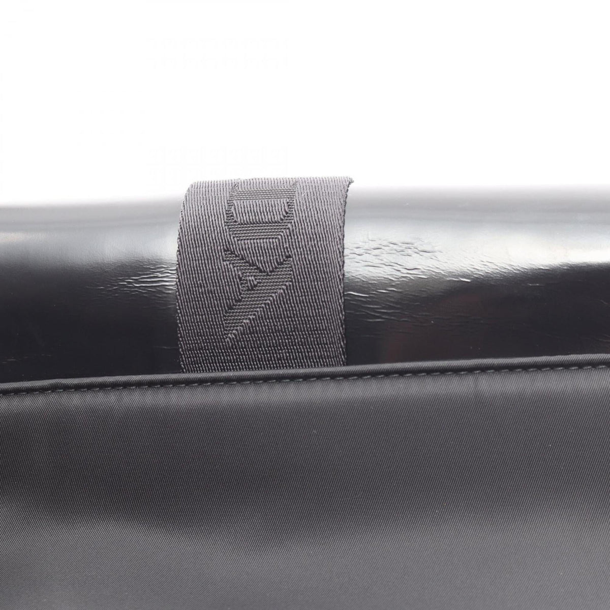 Prada Black Nylon Leather Handbag Pouch Shoulder Bag (Pre-Owned)