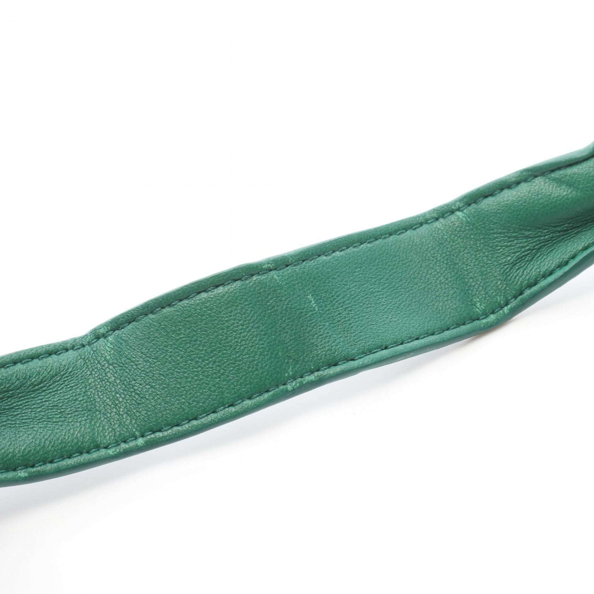 Bottega Veneta Green Leather Handbag Shoulder Bag (Pre-Owned)