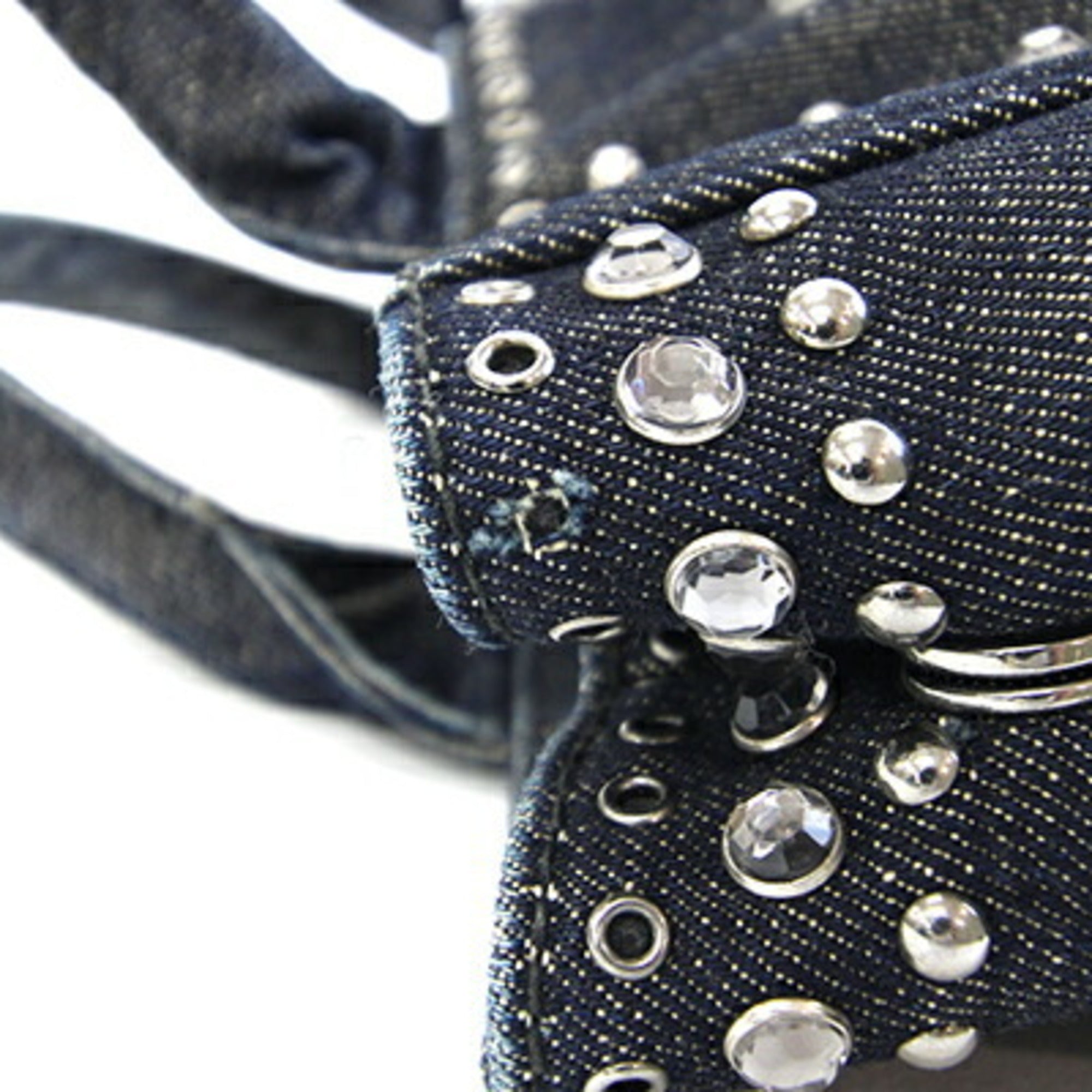 Prada Navy Denim Handbag Shoulder Bag (Pre-Owned)