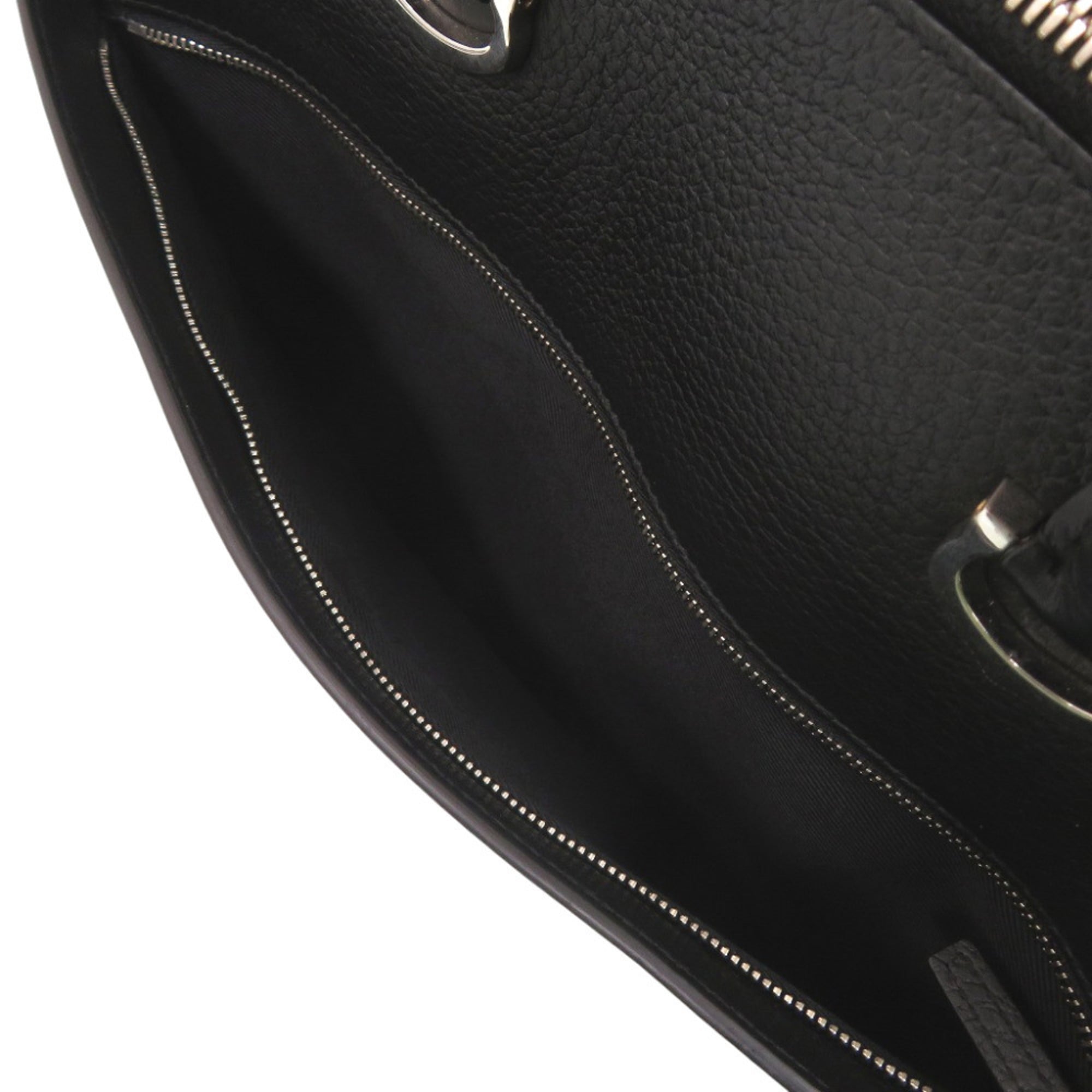 Cartier Black Leather Briefcase Handbag Shoulder Bag (Pre-Owned)