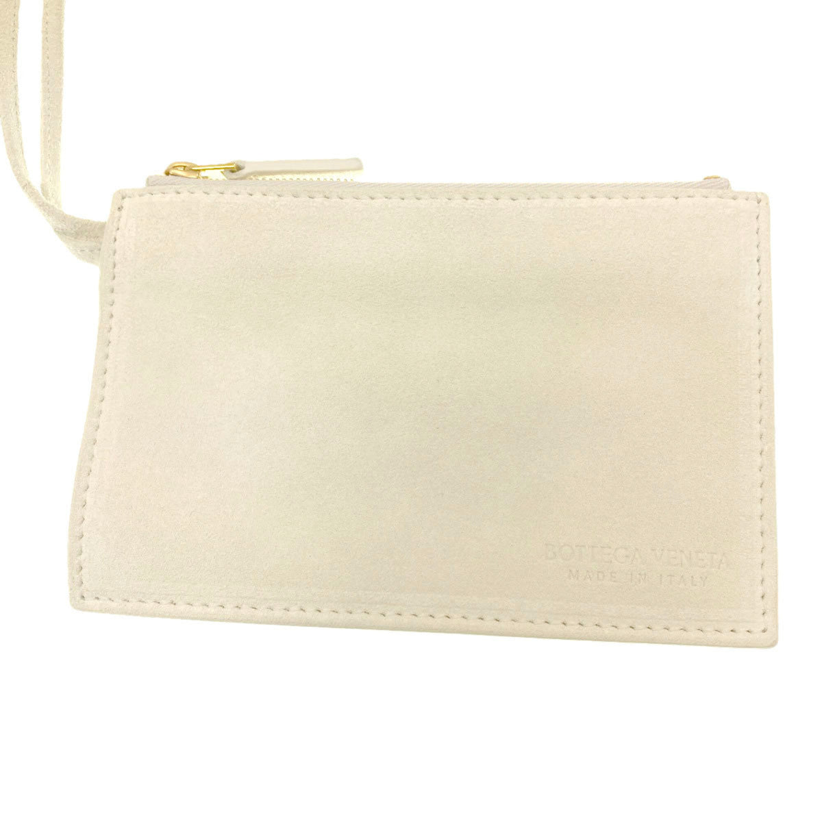 Bottega Veneta White Leather Handbag Pouch (Pre-Owned)