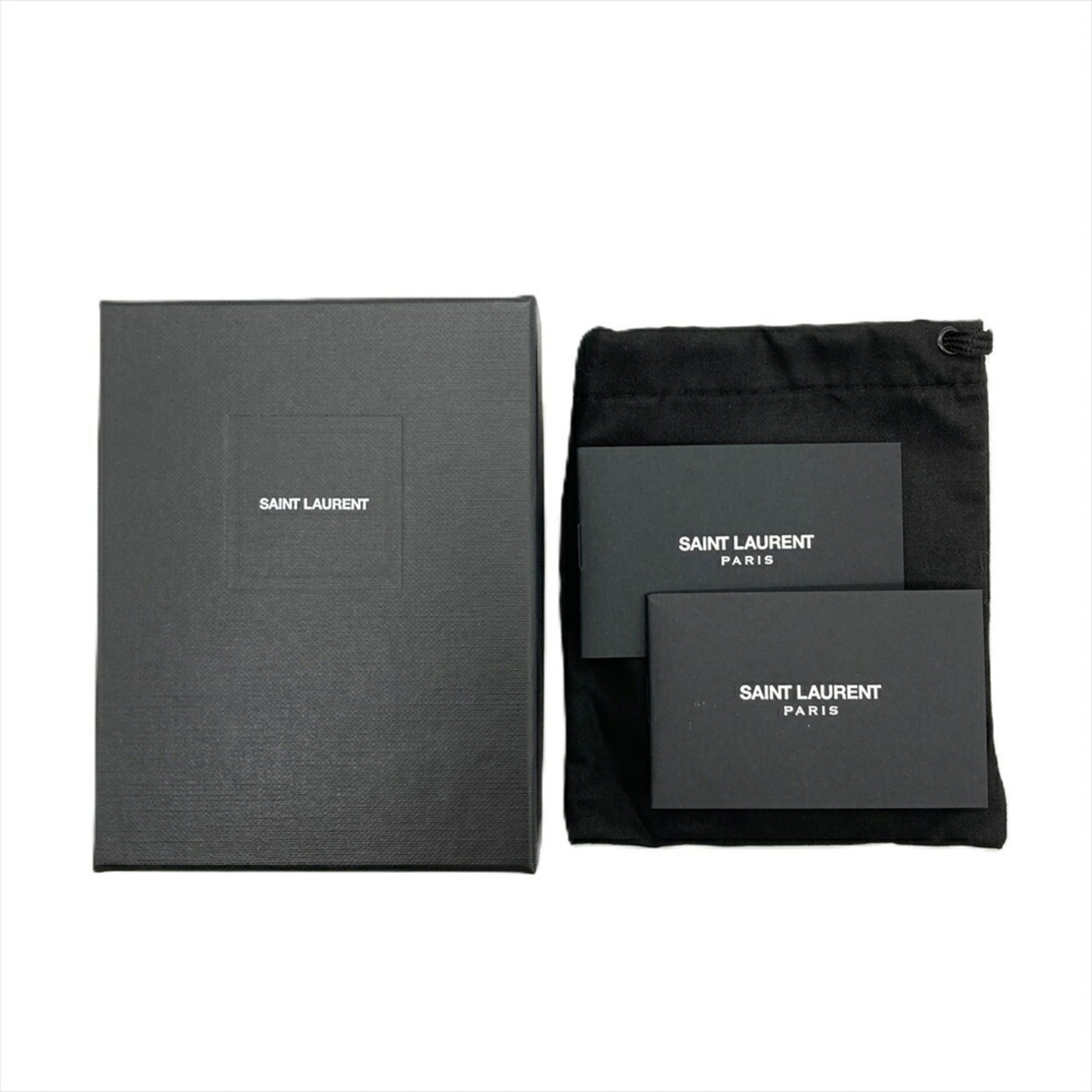 Saint Laurent Khaki Leather Wallet (Tri-Fold) (Pre-Owned)
