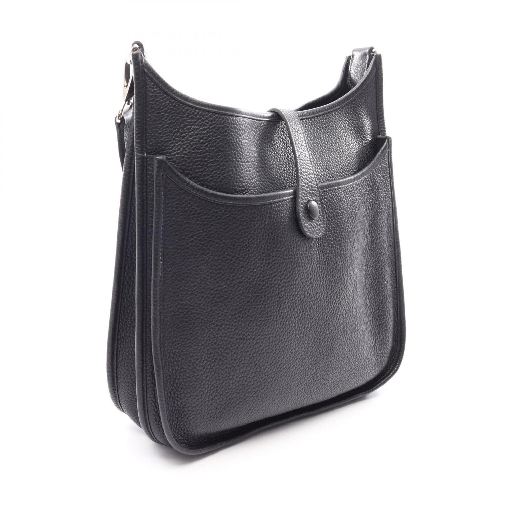 Hermes Black Taurillon Clemence Leather Shoulder Bag (Pre-Owned)