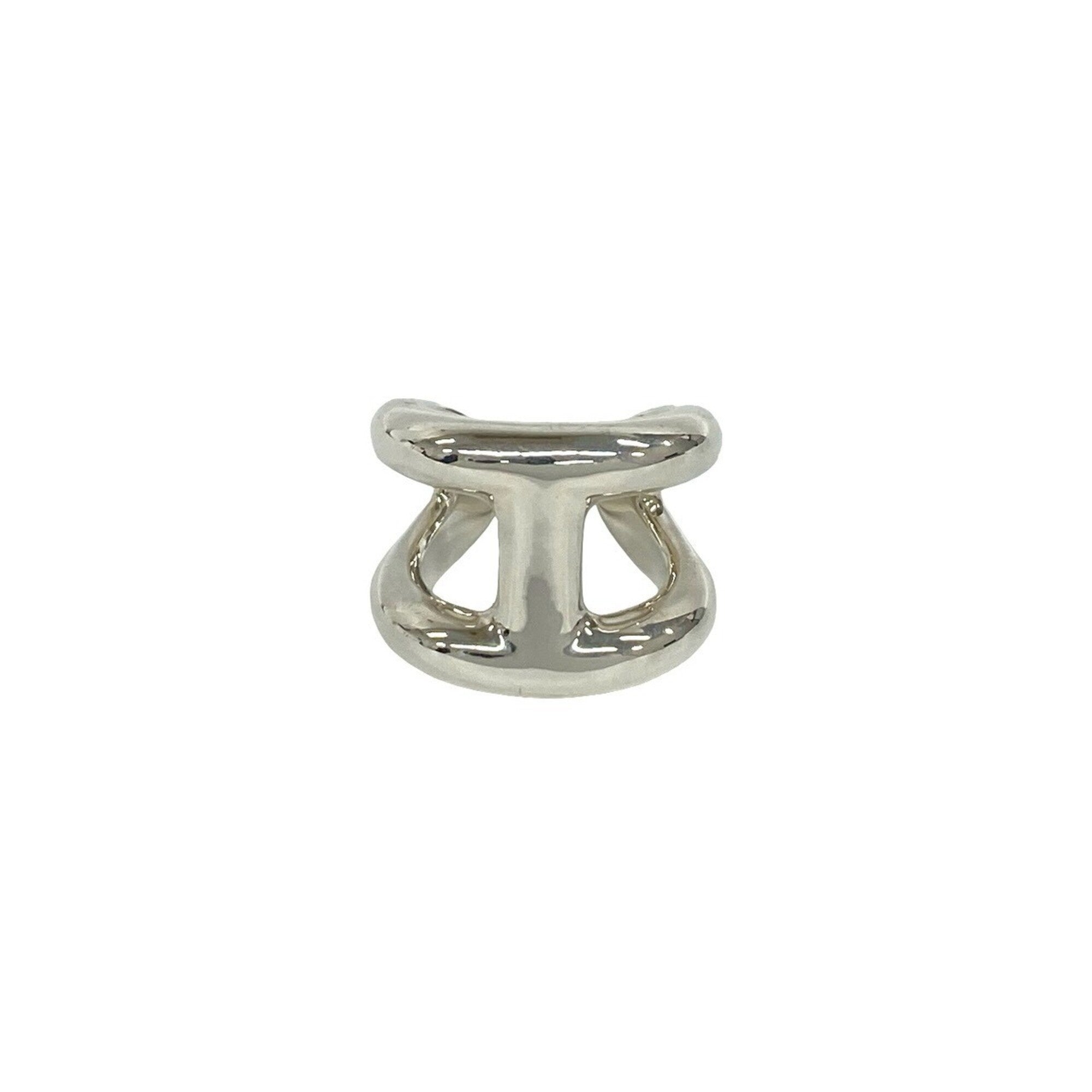 Hermes Silver Silver 925 Band Ring (Pre-Owned)
