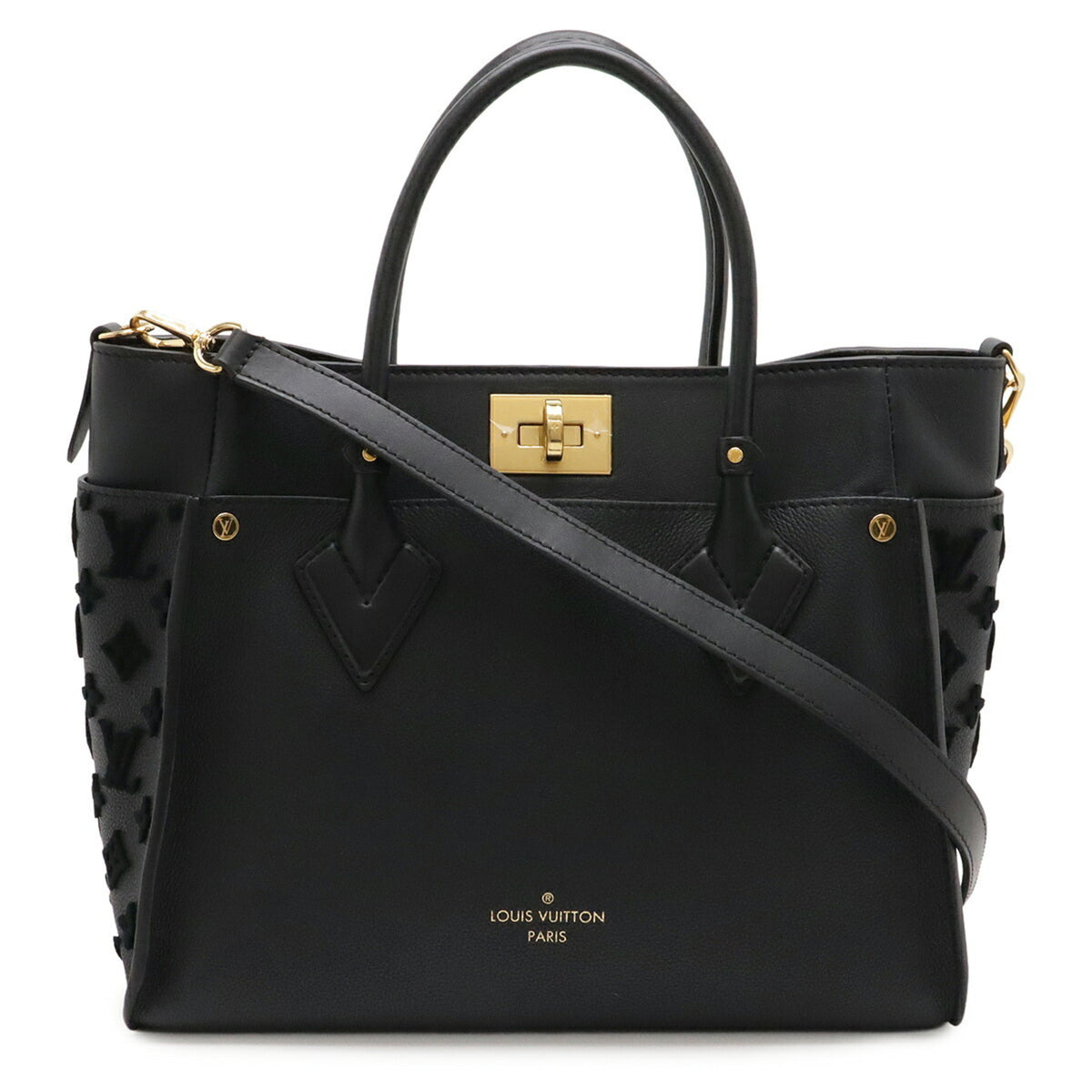 Louis Vuitton Black Noir Leather Handbag Shoulder Bag (Pre-Owned)