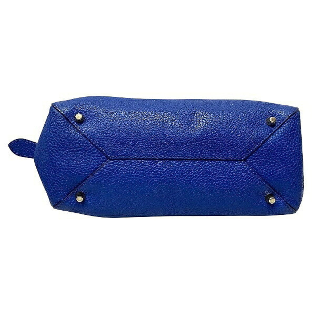 Burberry Blue Leather Handbag Shoulder Bag (Pre-Owned)