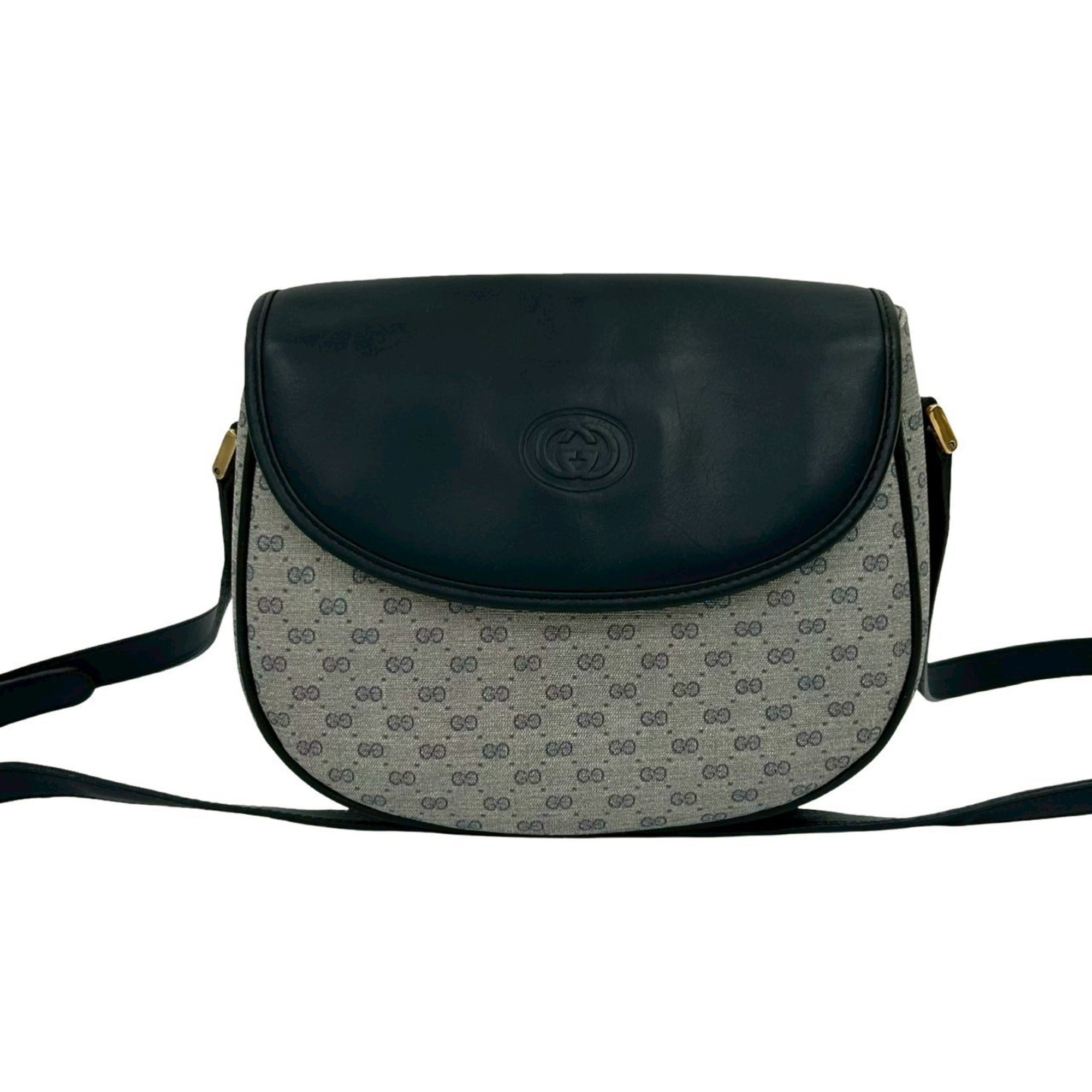 Gucci Navy Leather Pvc Pochette Shoulder Bag (Pre-Owned)