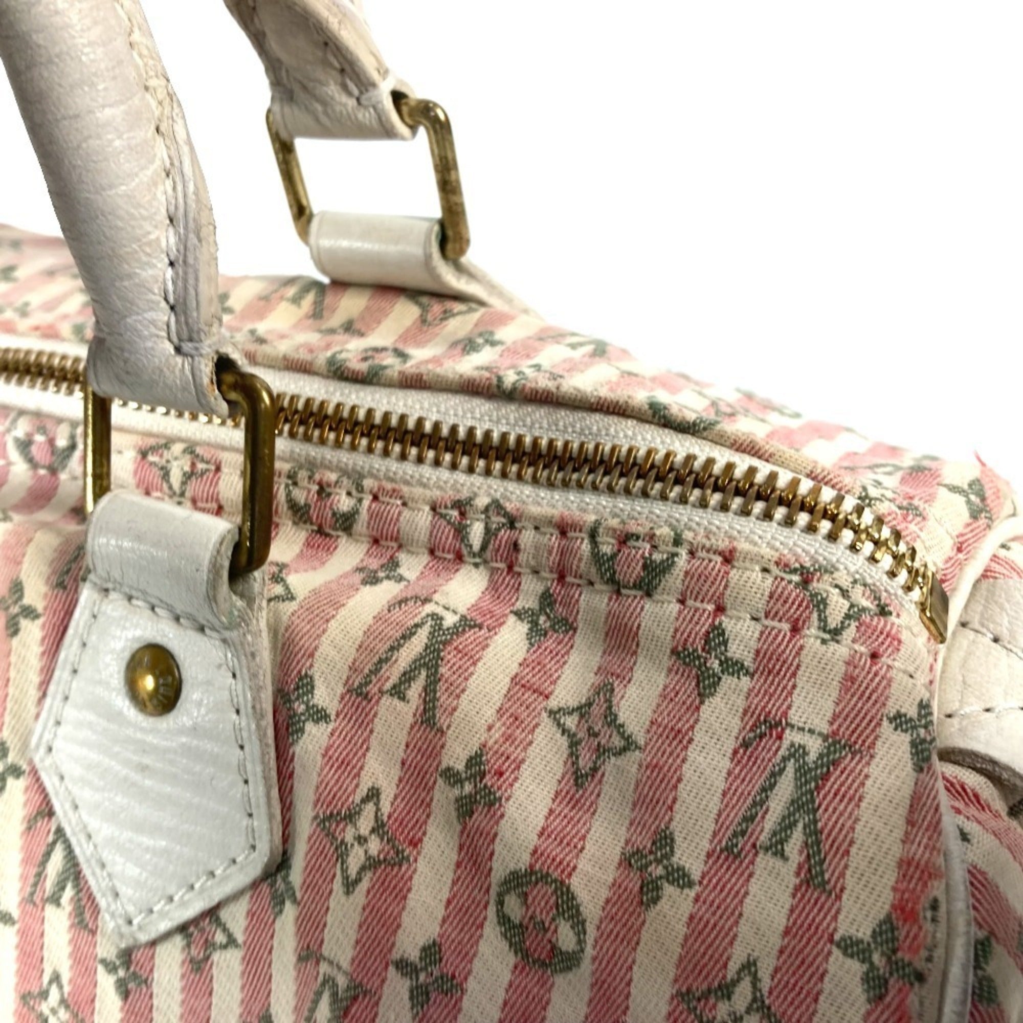 Louis Vuitton Monogram Mini Lin Pink Monogram Mini Lin Boston Bag Handbag (Pre-Owned)