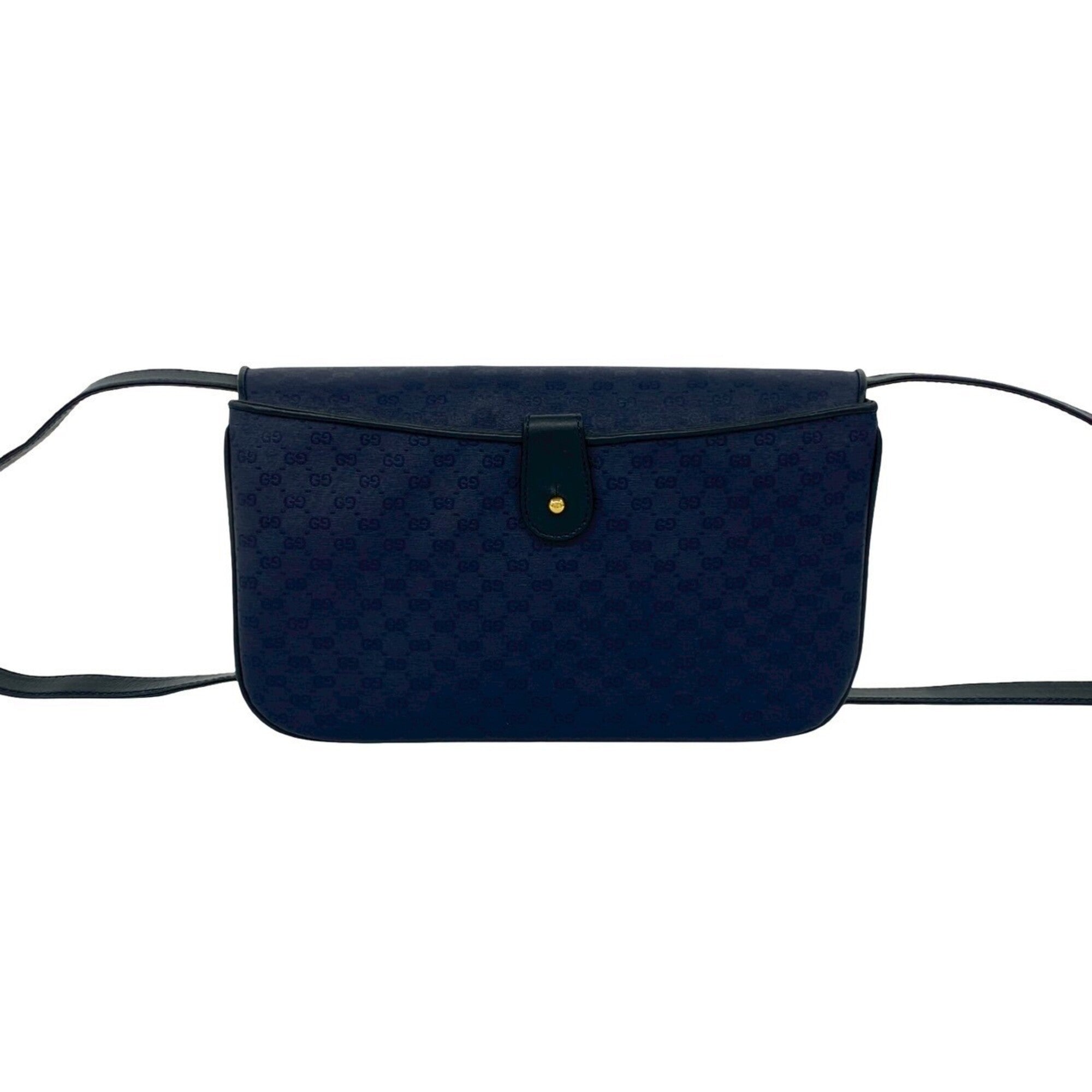 Gucci Navy Leather Pvc Pochette Shoulder Bag (Pre-Owned)