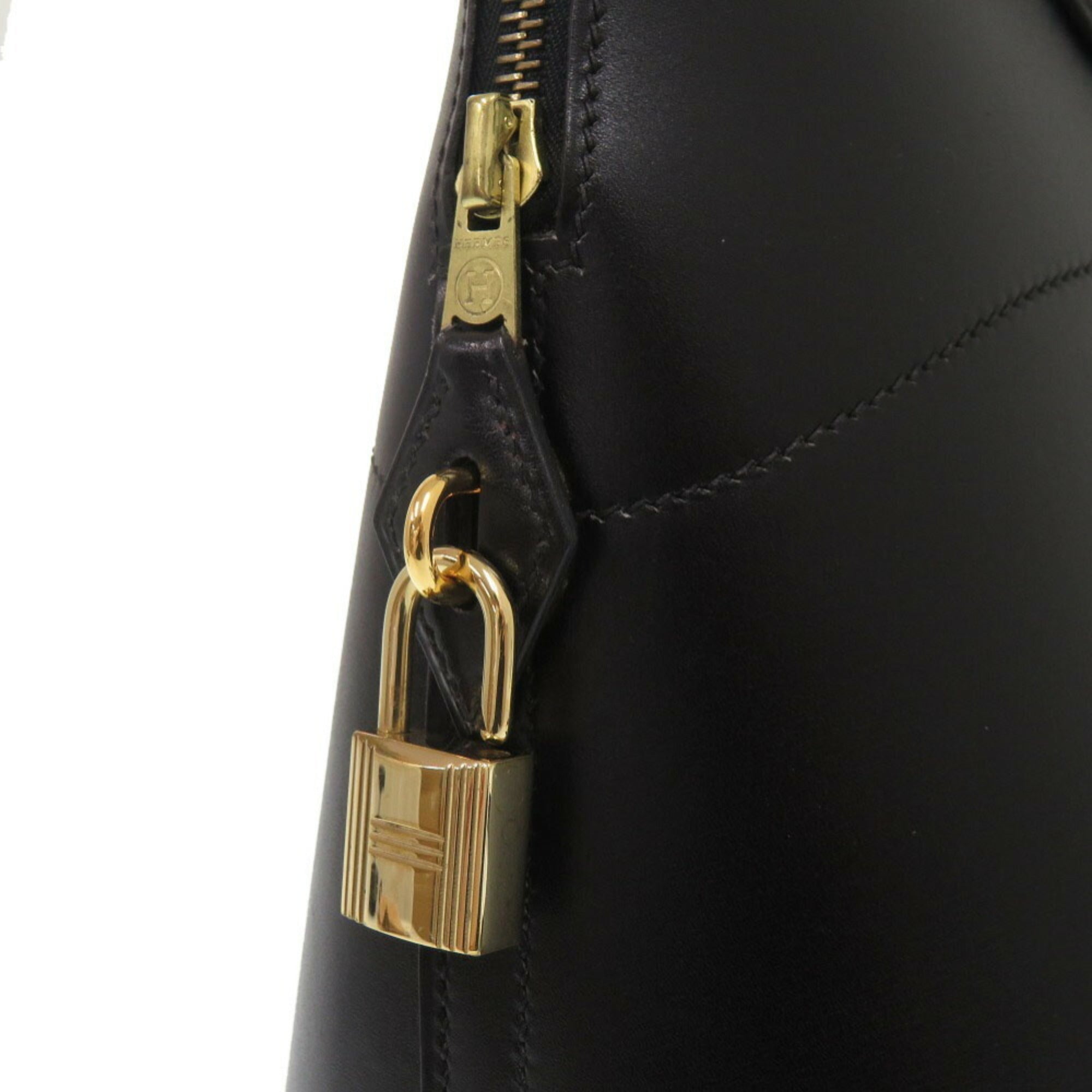 Hermes Black Box Calf Leather Handbag (Pre-Owned)