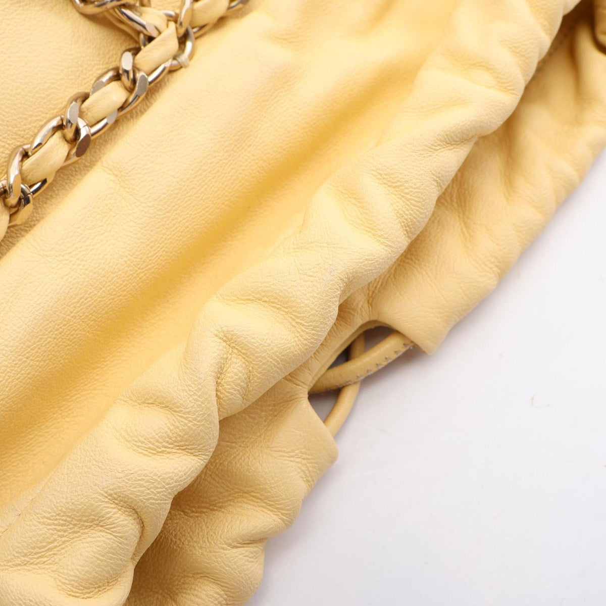 Chanel Yellow Leather Handbag Shoulder Bag (Pre-Owned)